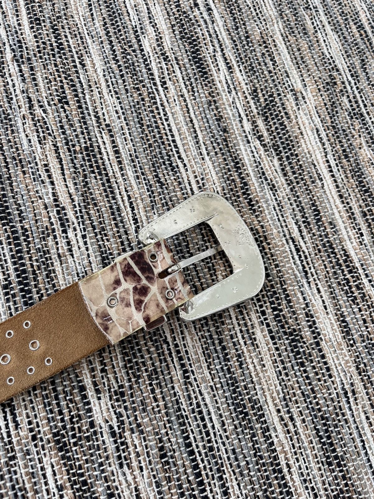 Genuine Leather × Vintage Vintage Genuine Leather Belt S.PA Accessories Y2K Belt snake Size ONE SIZE - 6 Thumbnail