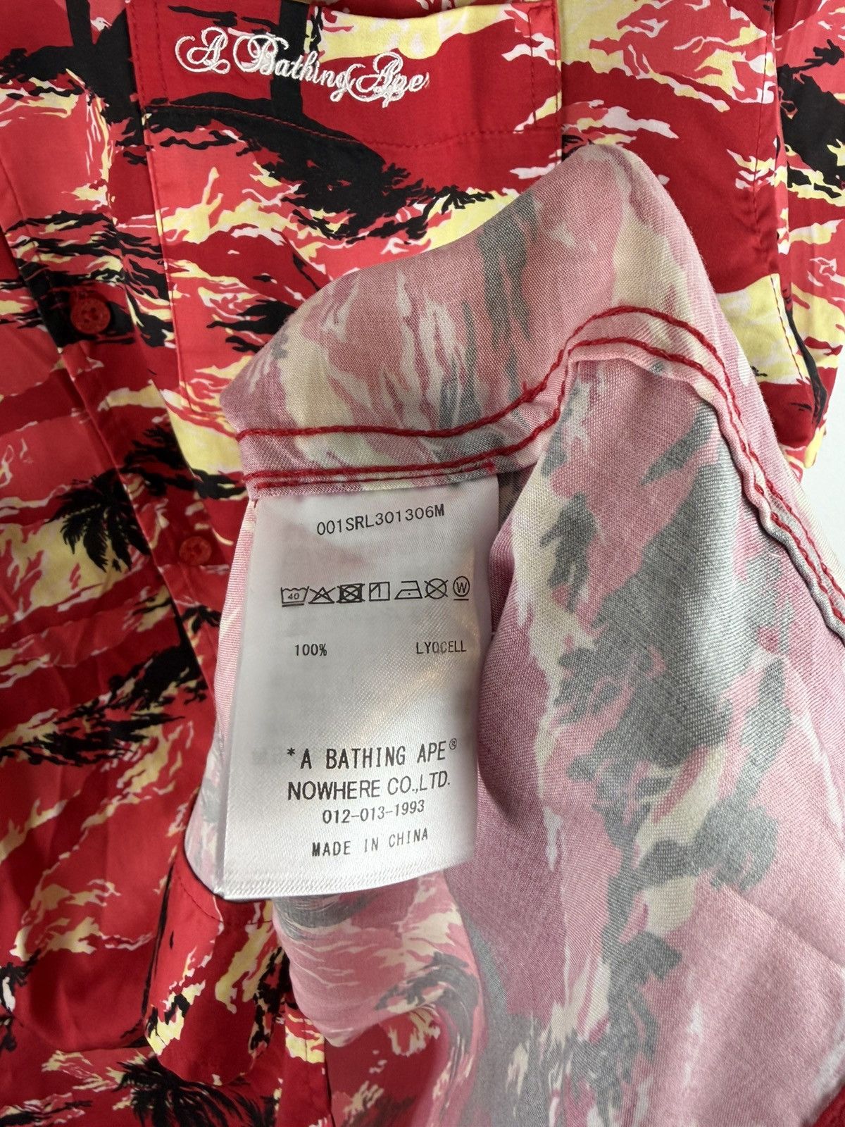 Bape SS25 BAPE Palm Tree Camo Open Collar Pocket SS Shirt Red Size US XL / EU 56 / 4 - 6 Thumbnail