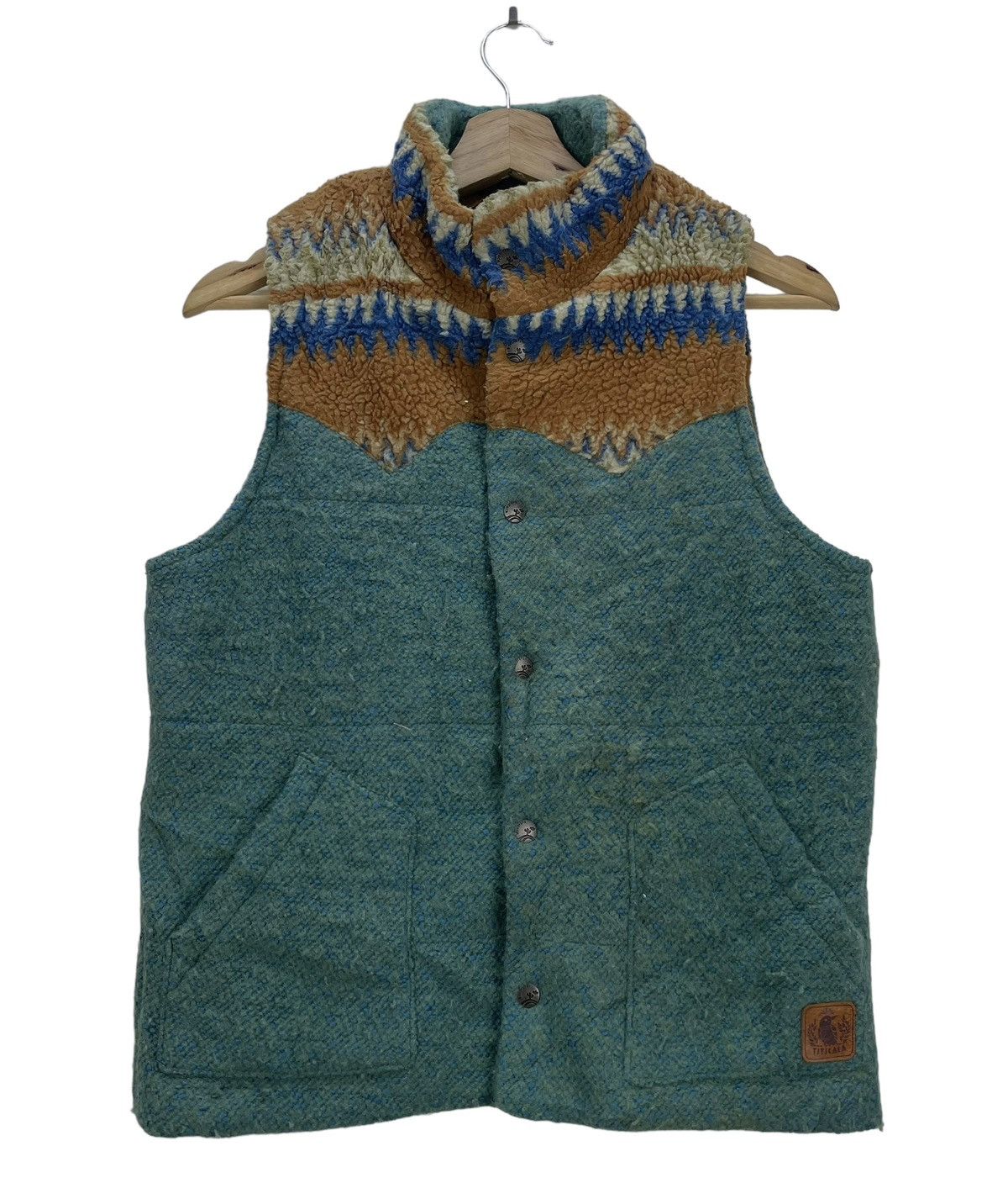 image of Tracey Vest x Vintage Titicaca Fleece Vest Jacket in Blue, Women's (Size Small)