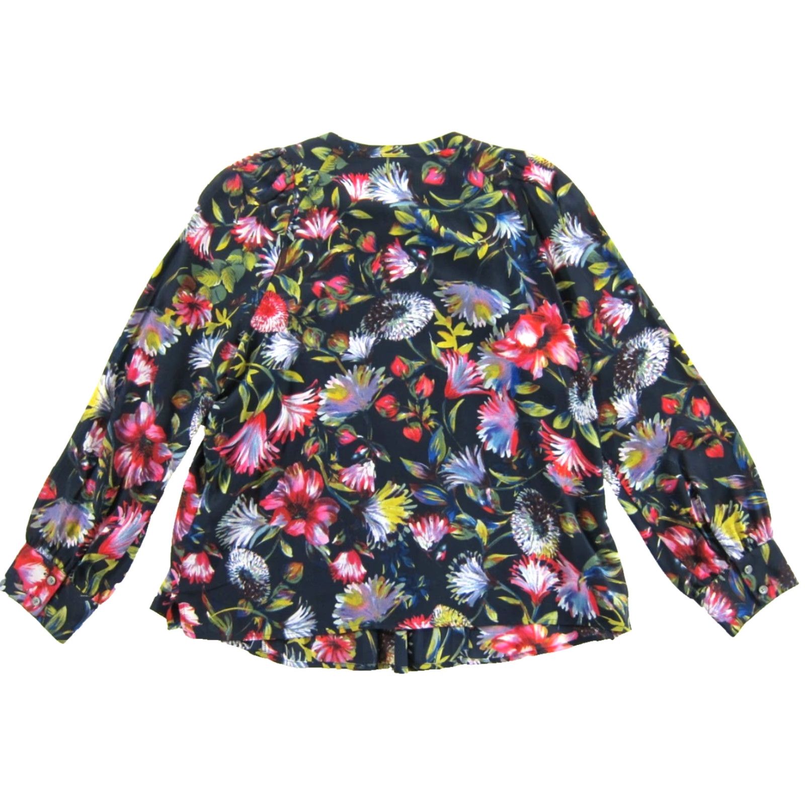 J.Crew J.Crew Blue Pink Green Floral Sheer Long Sleeve Pleated Peasant Blouse Small Size S / US 4 / IT 40 - 2 Thumbnail