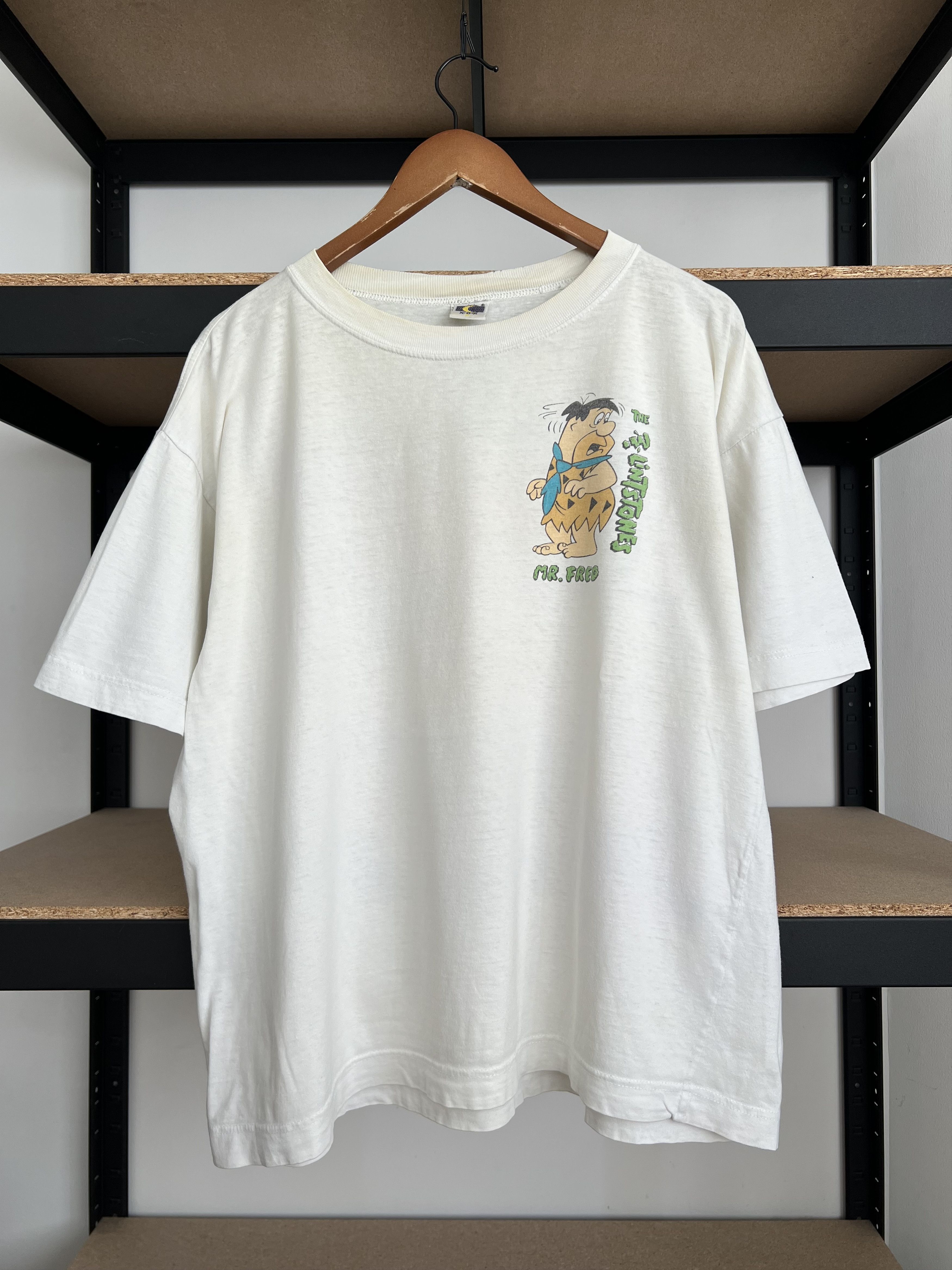 Cartoon Network Vintage 90s The Flintstones Cartoon Humor Funny White Tshirt Size US XL / EU 56 / 4 - 2 Thumbnail