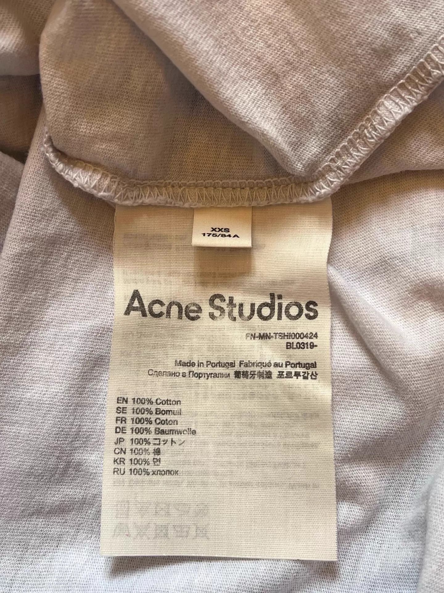 Acne Studios Acne SS22 Logo Alphanumeric Print Men's XXS Tee Size US XXS / EU 40 - 4 Thumbnail