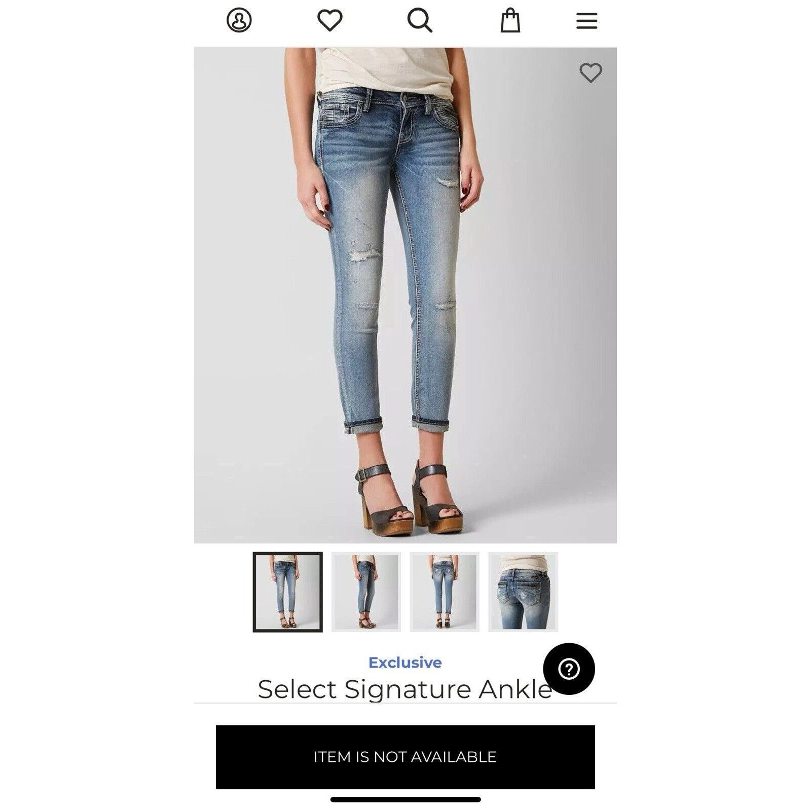 Miss Me Miss Me Ankle Skinny Low Rise Jeans Distressed Sz 27 Size 27" / US 4 / IT 40 - 17 Thumbnail