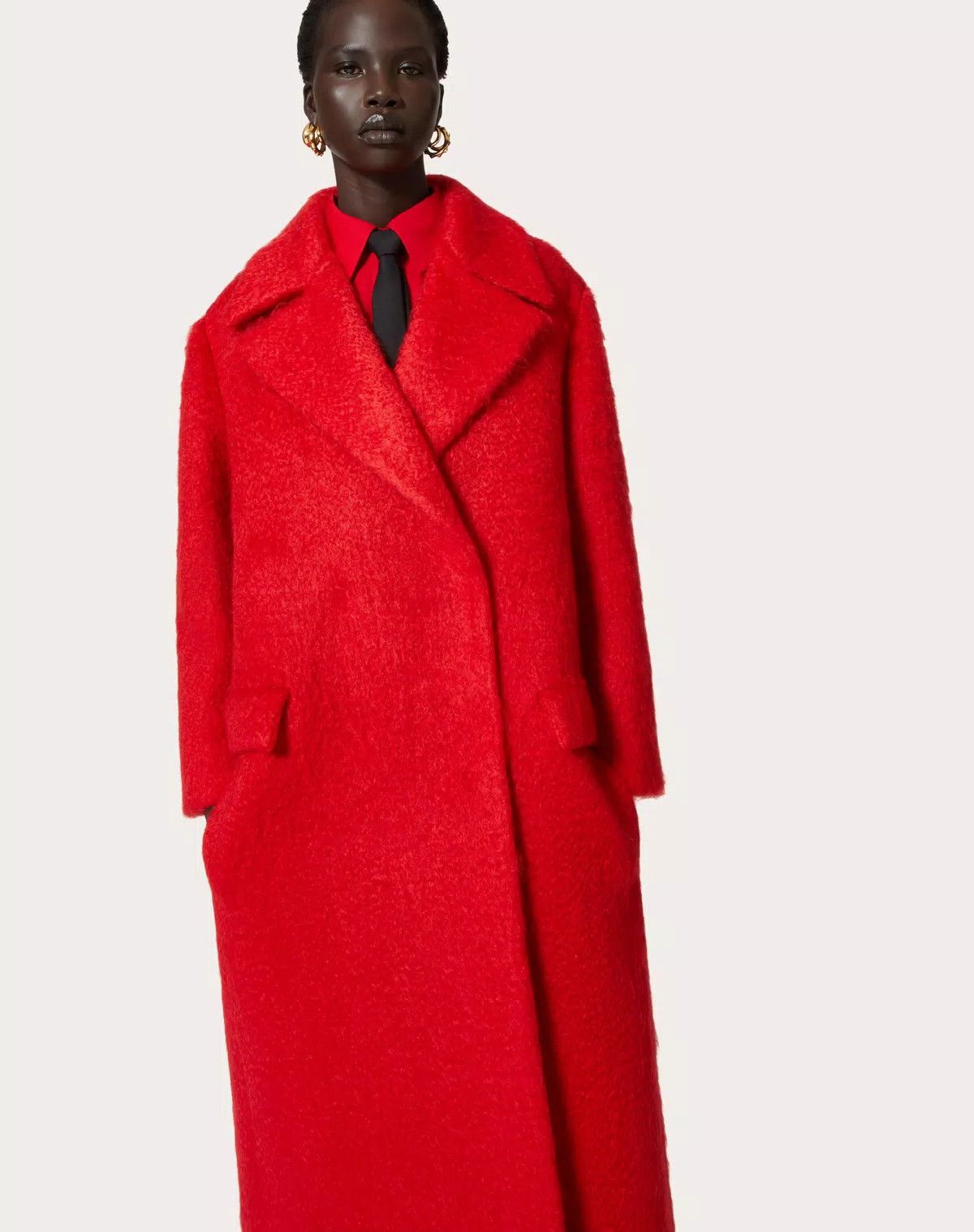 Valentino o1s1wg110625 Uncoated Boucle Coat in Red Size S / US 4 / IT 40 - 6 Thumbnail