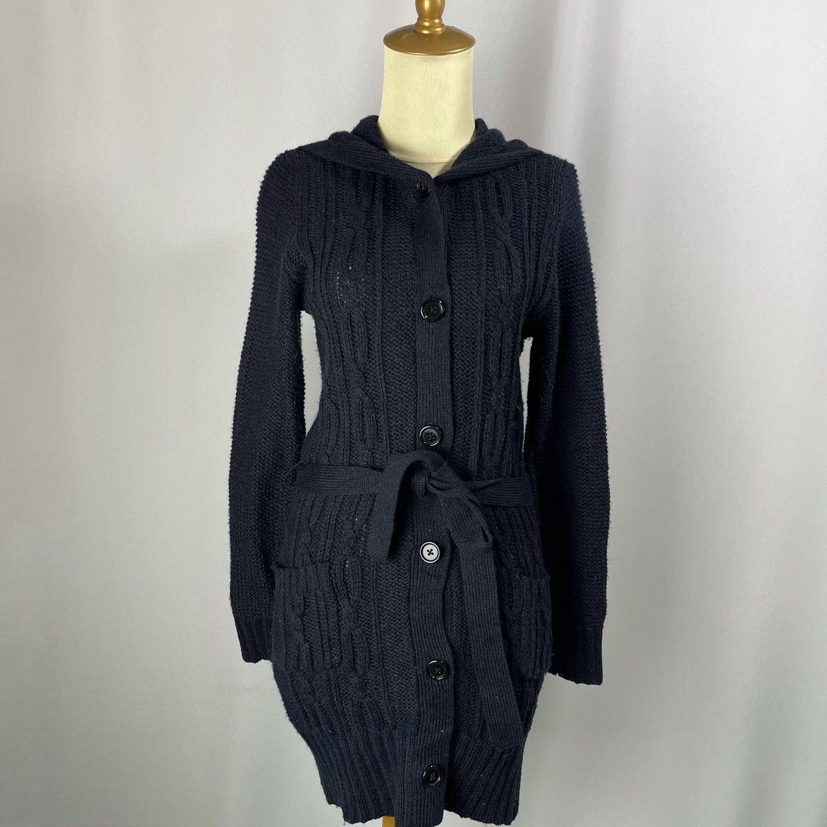 Uniqlo Uniqlo Navy Long Cardigan With Hooded Size M / US 6-8 / IT 42-44 - 3 Thumbnail