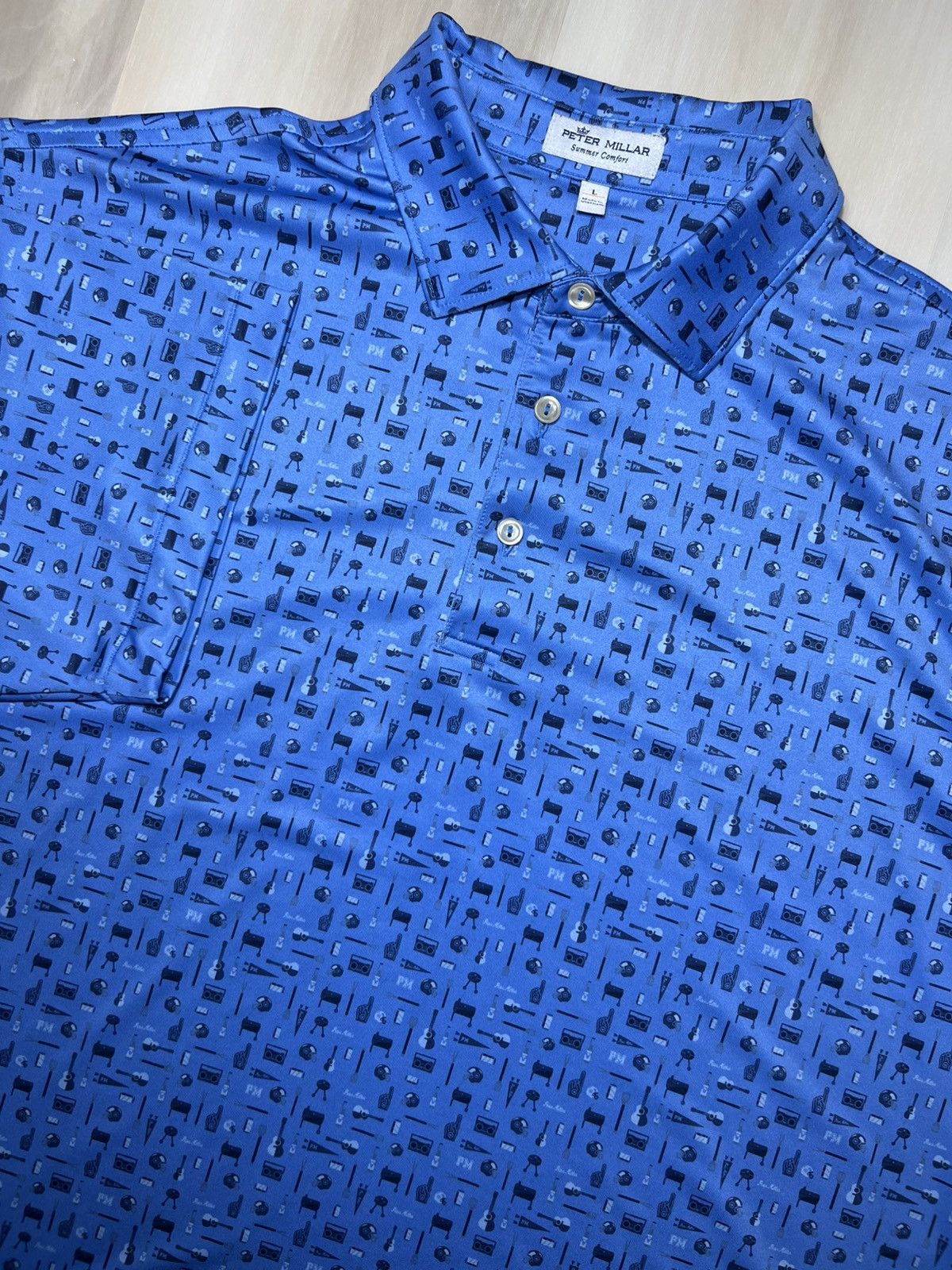 Peter Millar Peter Millar Polo Summer Comfort Golf BBQ Tailgate Print Size US L / EU 52-54 / 3 - 1 Thumbnail