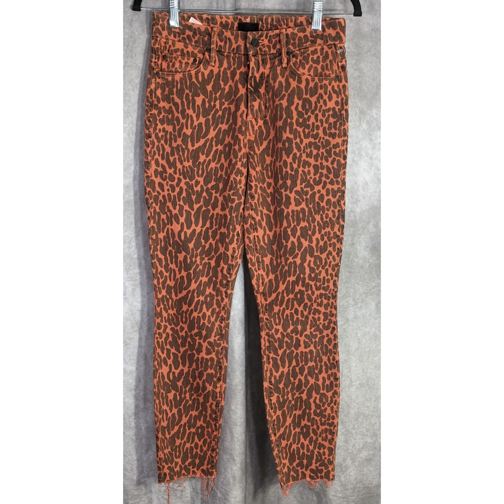MOTHER Mother Leopard Print Frayed Hem High-Rise Skinny Jeans Size 25" / US 0 / IT 36 - 6 Thumbnail