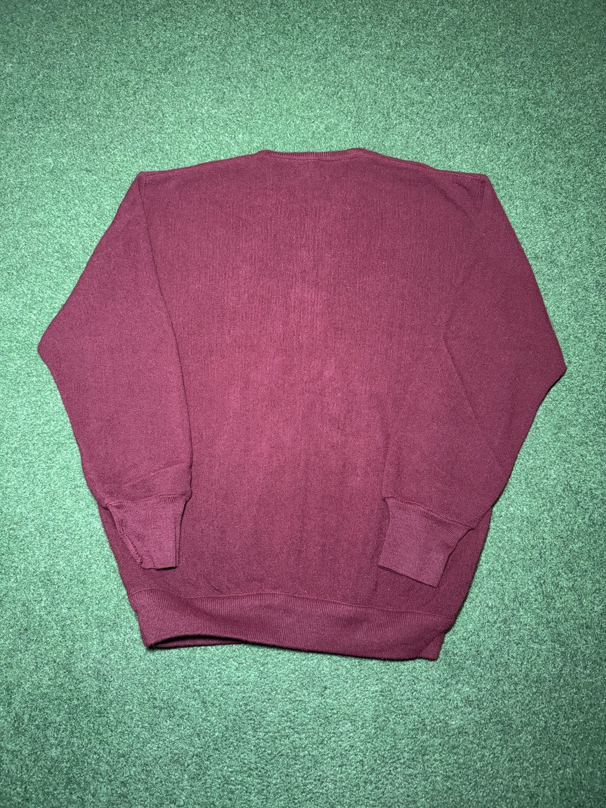 Lacoste Vintage 90s Lacoste Izod Burgundy XL Knit V Neck Sweater Size US XL / EU 56 / 4 - 4 Thumbnail