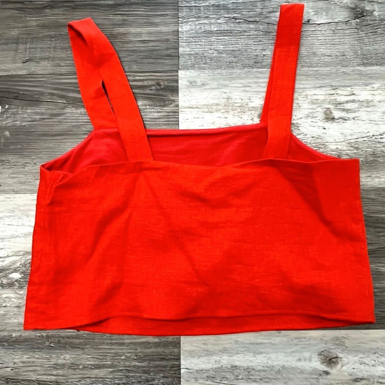 Rachel Zoe VINTAGE? No. NWT Rachel Zoe Red Womens Small Button Wide Strap Linen Summer Cruise Crop Top Size S / US 4 / IT 40 - 2 Thumbnail