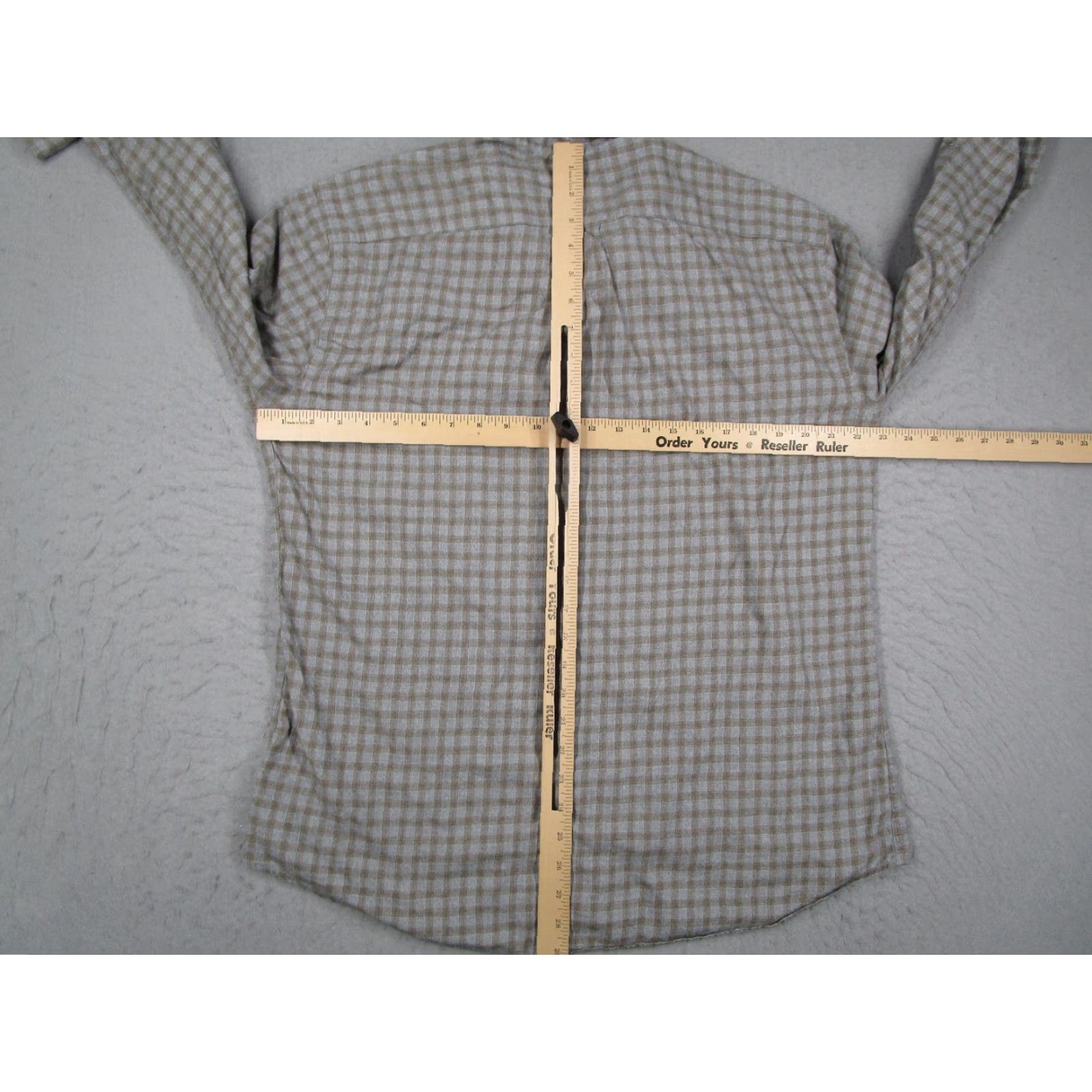 Billy Reid VINTAGE? Wait: Not vintage. Billy Reid Shirt Mens XL Gray Olive Plaid Button-Down Standard Made in Italy Size US XL / EU 56 / 4 - 5 Thumbnail