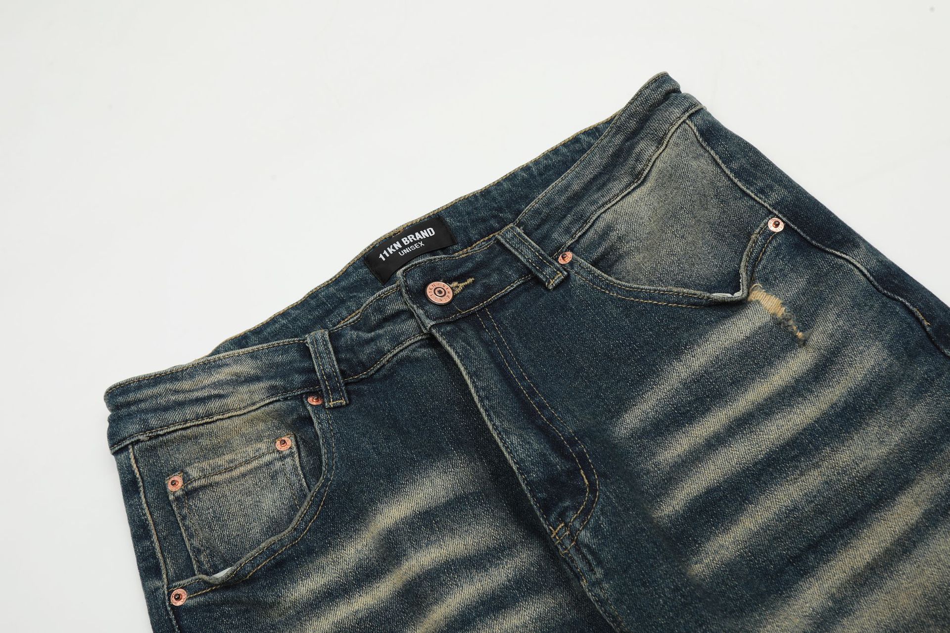Japanese Brand × Jean High street wide-leg flared whisker ripped cargo jeans Size US 32 / EU 48 - 3 Thumbnail