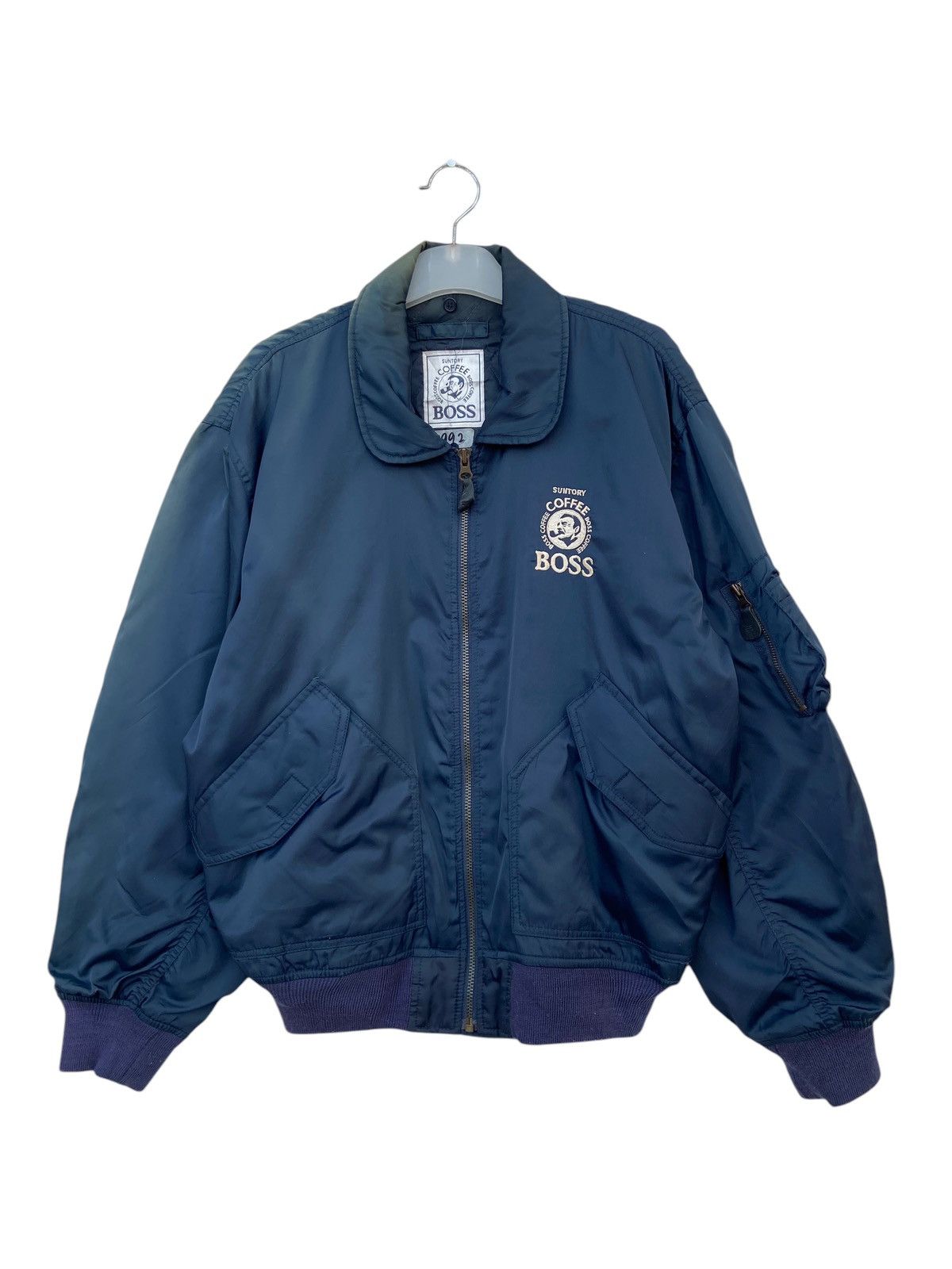 Japanese Brand VINTAGE SUNTORY BOSS SUN FADED BOMBER JACKET Size US L / EU 52-54 / 3 - 1 Thumbnail