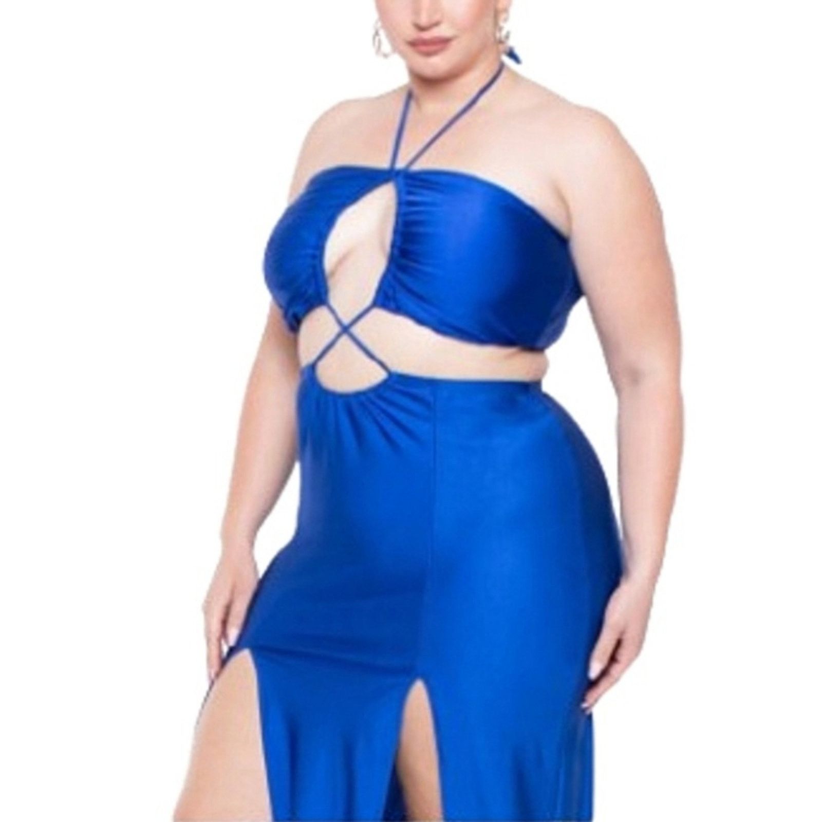 Other LAYANA ☆ ROYAL BLUE ☆ OPEN MIDRIFF DRESS ☆ 4x ☆ NWT Size 4XL / US 24-26 - 4 Thumbnail