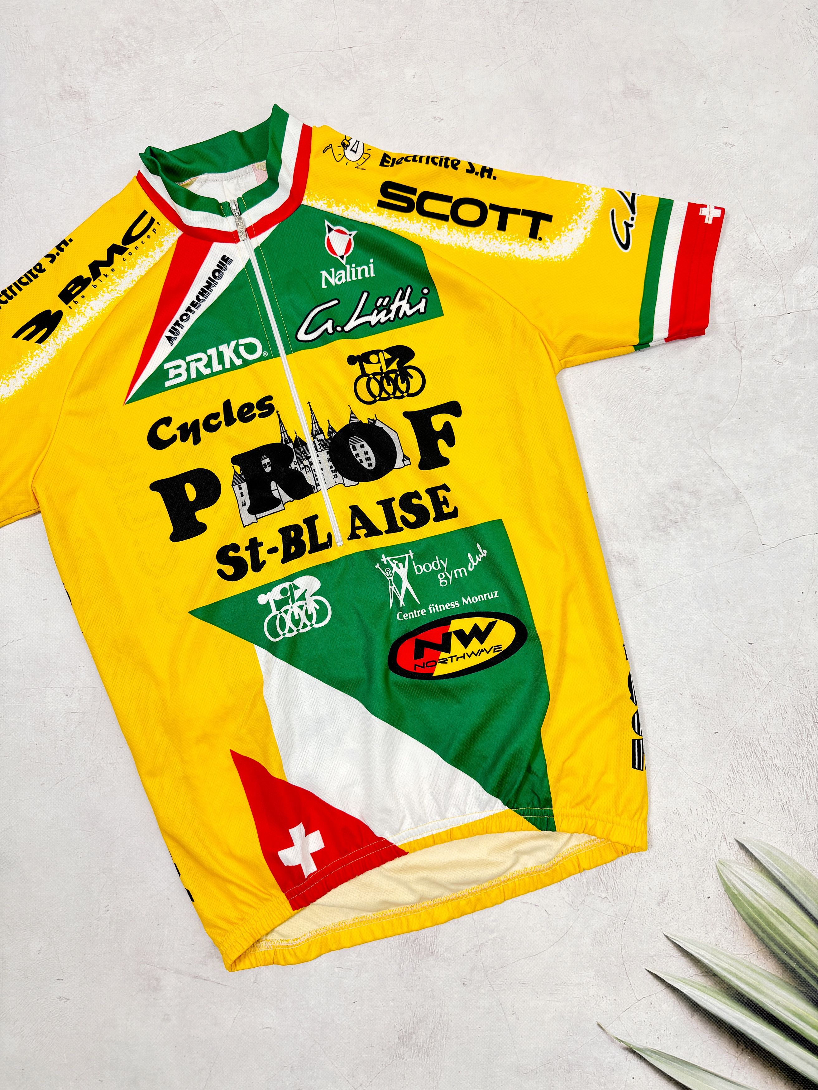 Vintage Vintage Nalini Cycling Jersey Prof St-Blaise Scott Swiss Size US M / EU 48-50 / 2 - 3 Thumbnail