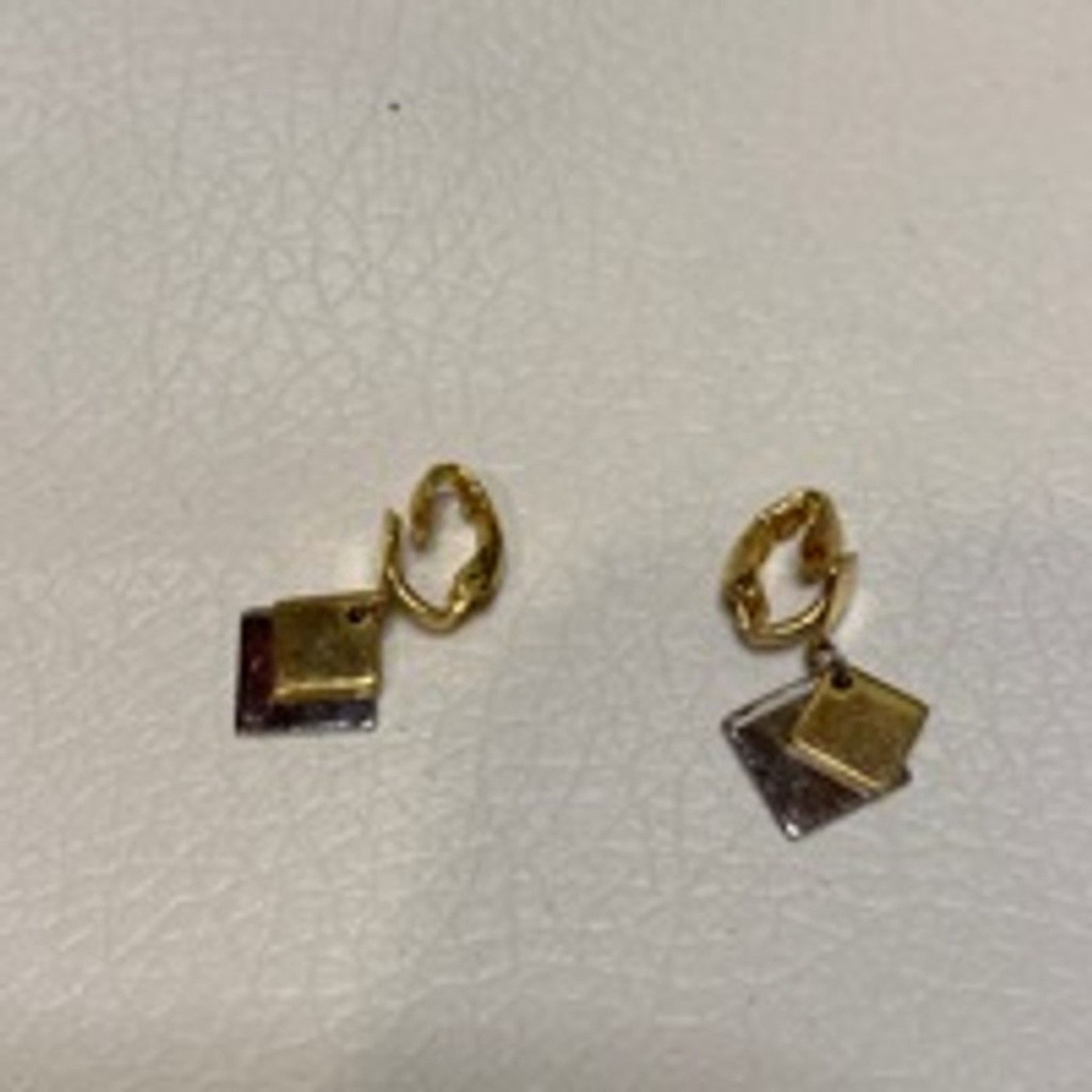 Other Retro Geometric Dangle Earrings Gold Tone Square Drop Size ONE SIZE - 2 Thumbnail