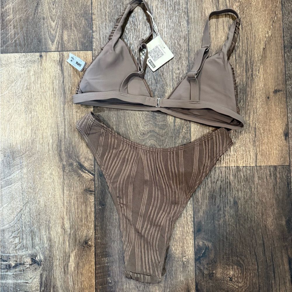 Other Zaful Brown Ruched Triangle Bikini Set Size M / US 6-8 / IT 42-44 - 9 Thumbnail