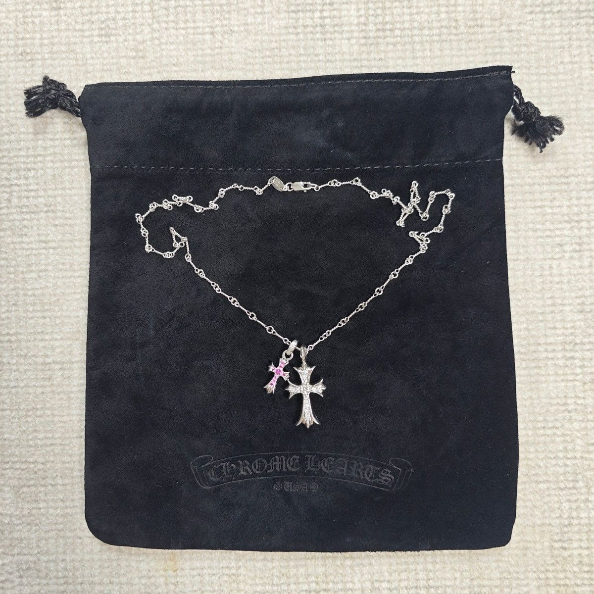 Chrome Hearts Chrome Hearts White Gold Babyfat with Pink Stone Size ONE SIZE - 7 Thumbnail