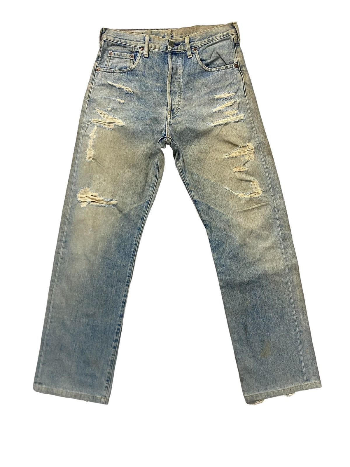 Levi's Vintage Clothing Thrashed Vintage Levis Big E 503 Ripped Denim Selvedge Japan Size US 33 - 1 Thumbnail