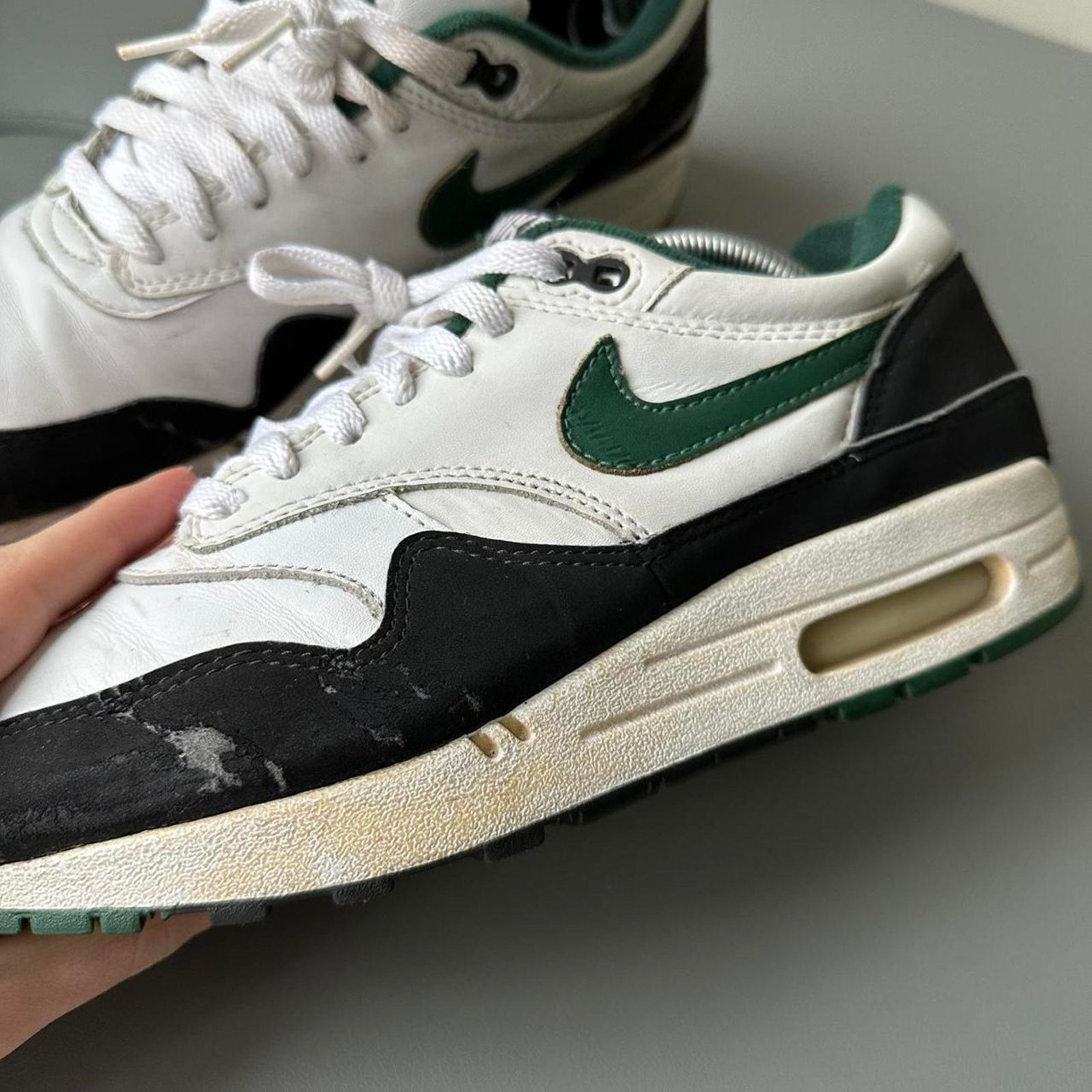 Nike RARE Nike Air Max 1 OG Black Forest Green 2003 US Size 9.5 Size US 9.5 / EU 42-43 - 2 Thumbnail