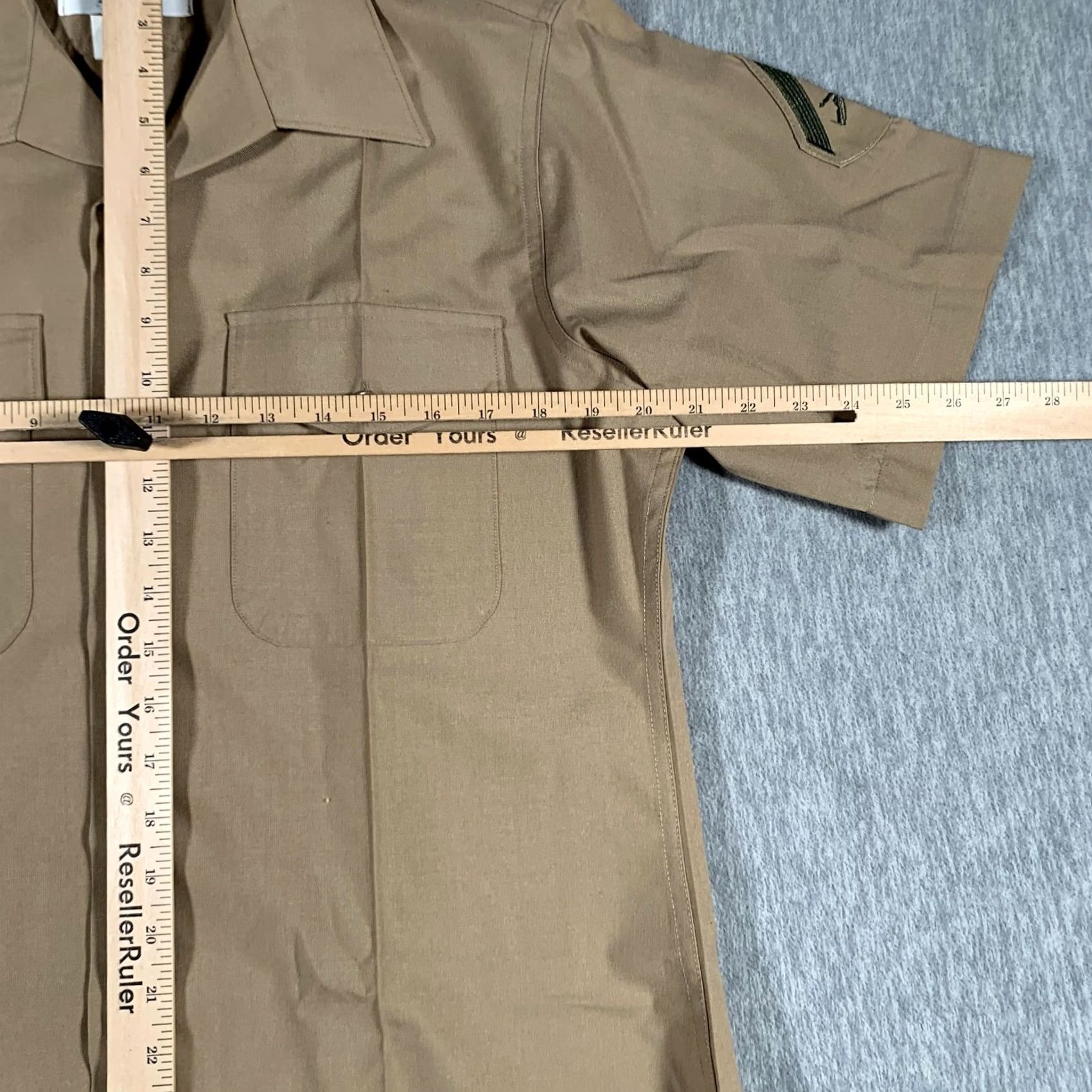 Vintage Defense Logistics Agency Shirt Mens 16 Khaki Quarter Sleeve Uniform Wool Blend Size US L / EU 52-54 / 3 - 7 Thumbnail