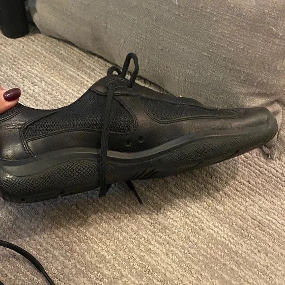 Prada Prada America's Cup Black Red 9 Leather Low Tops Size US 9 / EU 42 - 5 Thumbnail