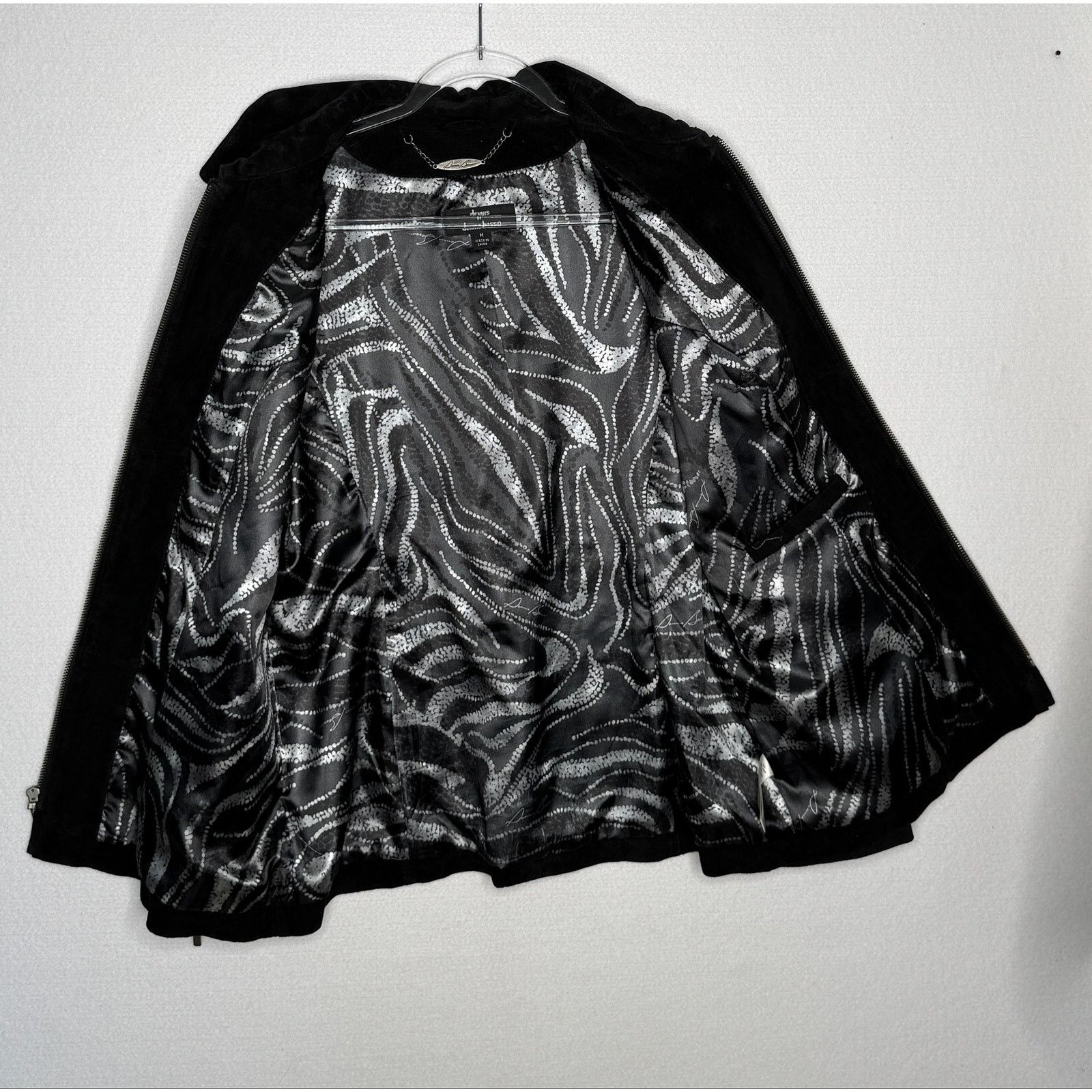 Vintage Y2K Dennis Basso Washable Black Suede Leather Jacket Medium Size M / US 6-8 / IT 42-44 - 14 Thumbnail