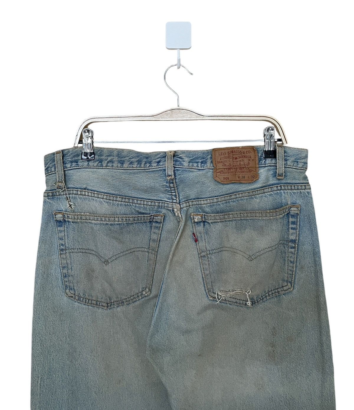 Levi's 38x32 Vintage Brand Levi’s 501 Distressed Jeans 1990s Size US 32 / EU 48 - 4 Thumbnail