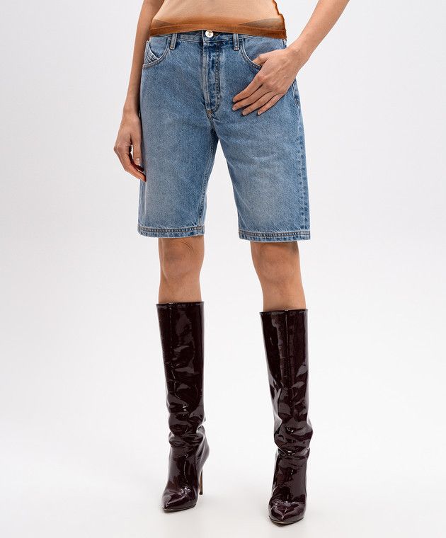 The Attico o1s22i1n0325 Jeans Boyfriend Bermuda Short in Blue Size 28" / US 6 / IT 42 - 3 Thumbnail