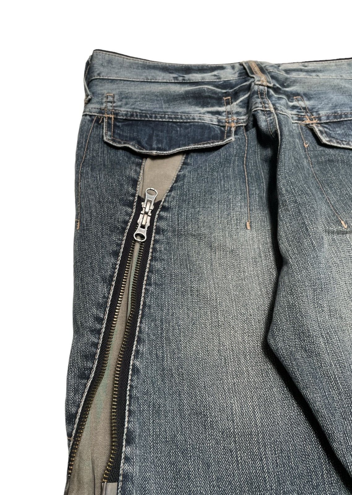 14th Addiction × Le Grande Bleu (L.G.B.) × PPFM Rare Design Vintage Brand PPFM Tactical Jeans 1990s Size US 31 - 5 Thumbnail