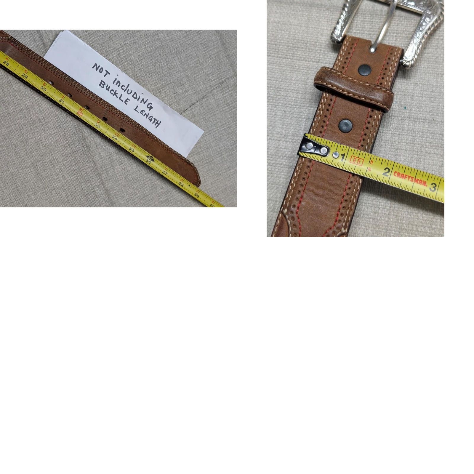 Tony Lama VINTAGE Tony Lama belt Concho western belt 32 brown leather Mens Belt Size 32 - 9 Thumbnail