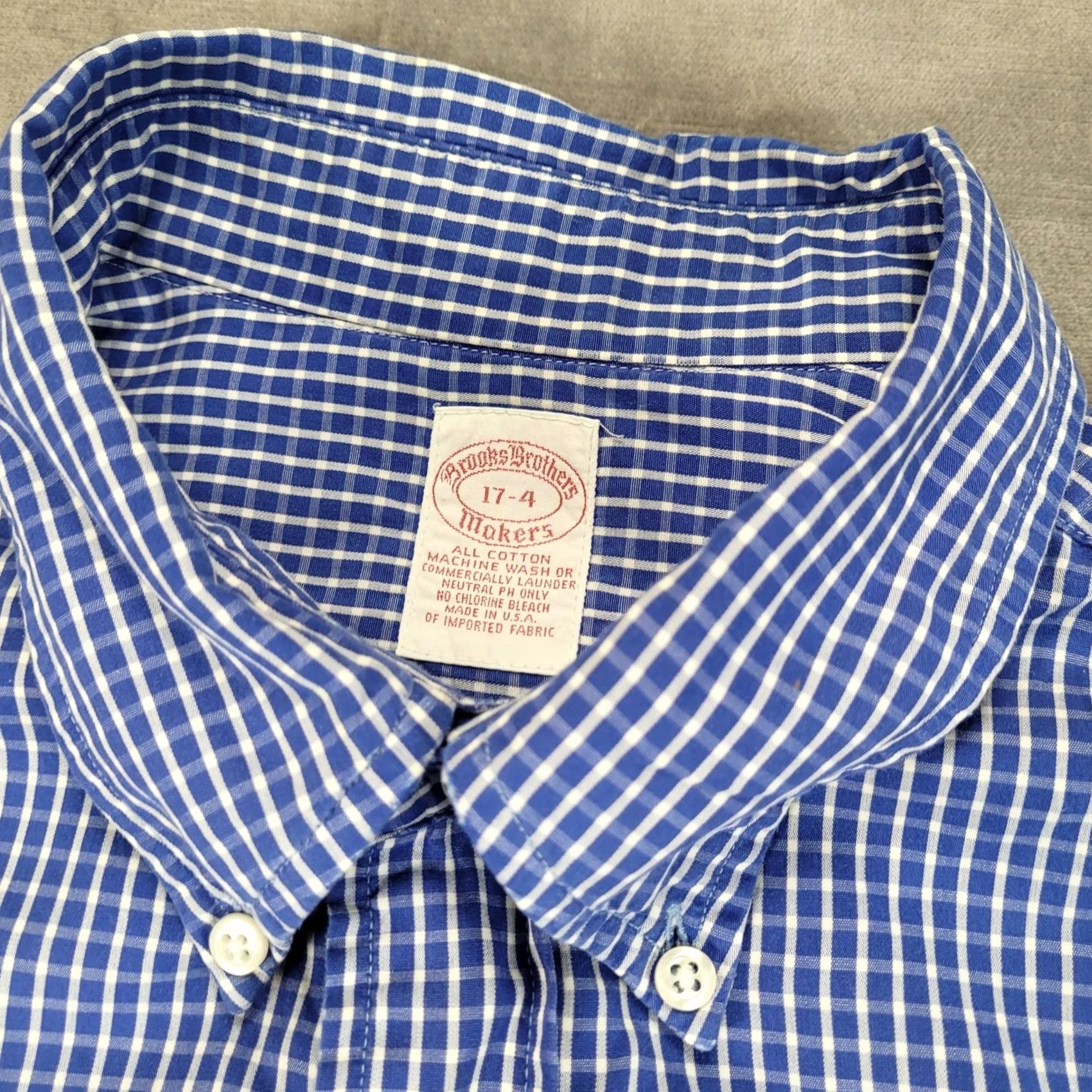 Brooks Brothers Brooks Brothers Button Down Shirt Long Sleeve Plaid Checkered Mens 17 USA Blue Y2K Size US XL / EU 56 / 4 - 5 Thumbnail