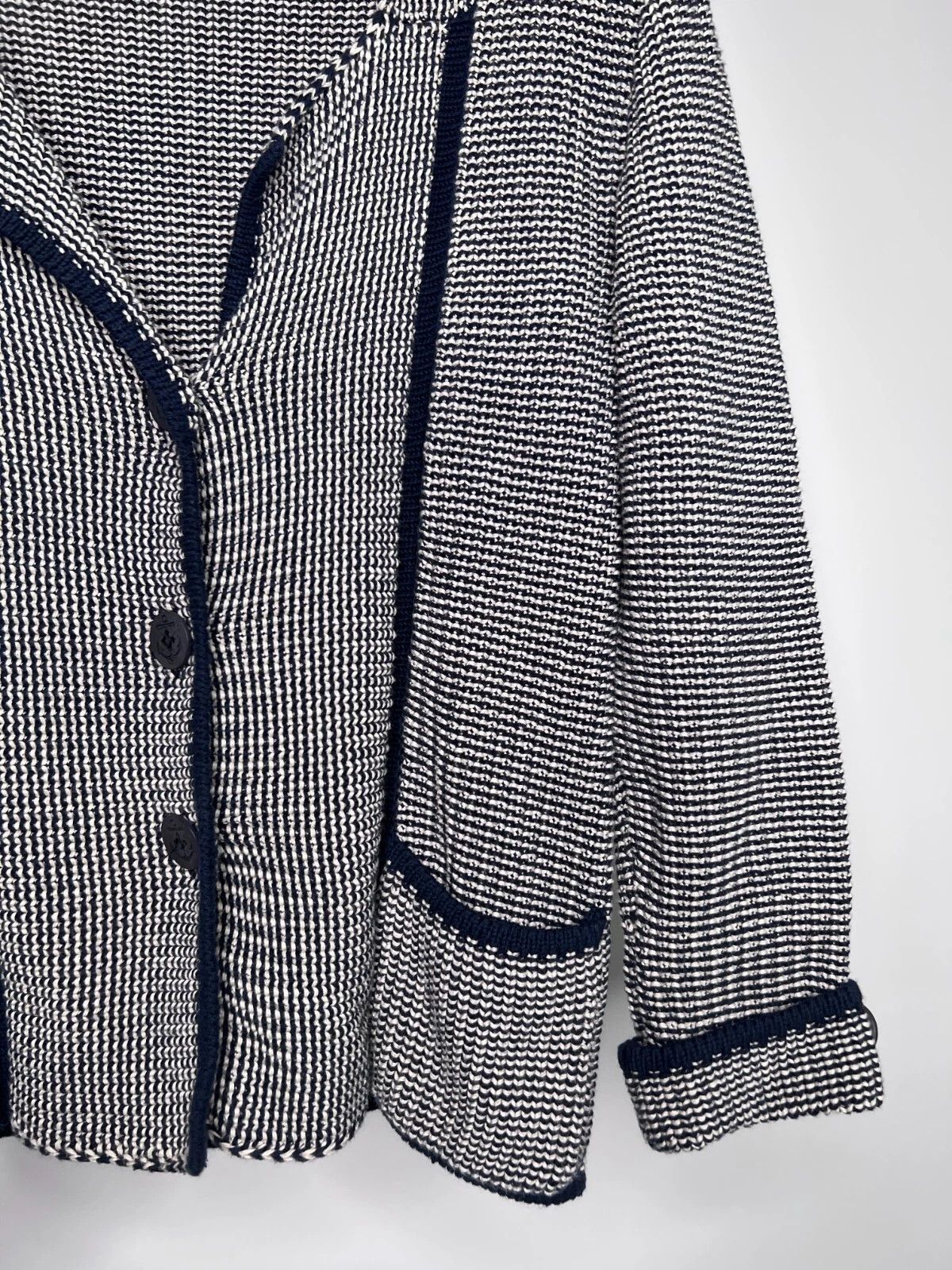 Weekend Max Mara MAX MARA Weekend Knit Blazer Jacket Blue White Striped Size M / US 6-8 / IT 42-44 - 5 Thumbnail