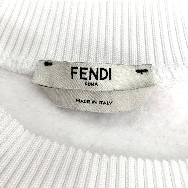 Fendi FENDI Logo Embroidered Sequin Heart Round Neck White Cotto Size M / US 6-8 / IT 42-44 - 5 Thumbnail