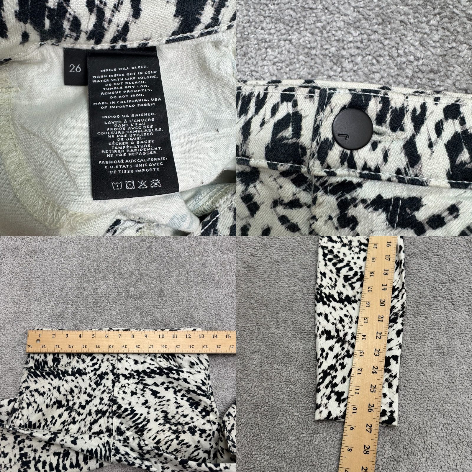 J Brand J Brand Skinny Jeans Labyrinth Print Denim Womens 26 Multicolor Stretch Regular Rise 27in Buckle Belt Loops Pockets City Grunge Outdoor Streetwear Size 26" / US 2 / IT 38 - 8 Thumbnail