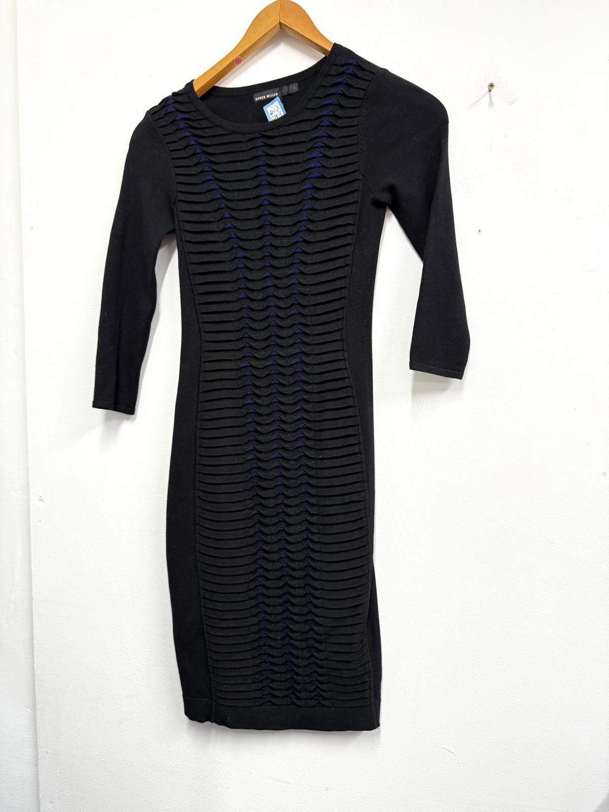 Other Karen Millen Black and Blue Textured Bodycon Dress Size 1 Size S / US 4 / IT 40 - 1 Thumbnail