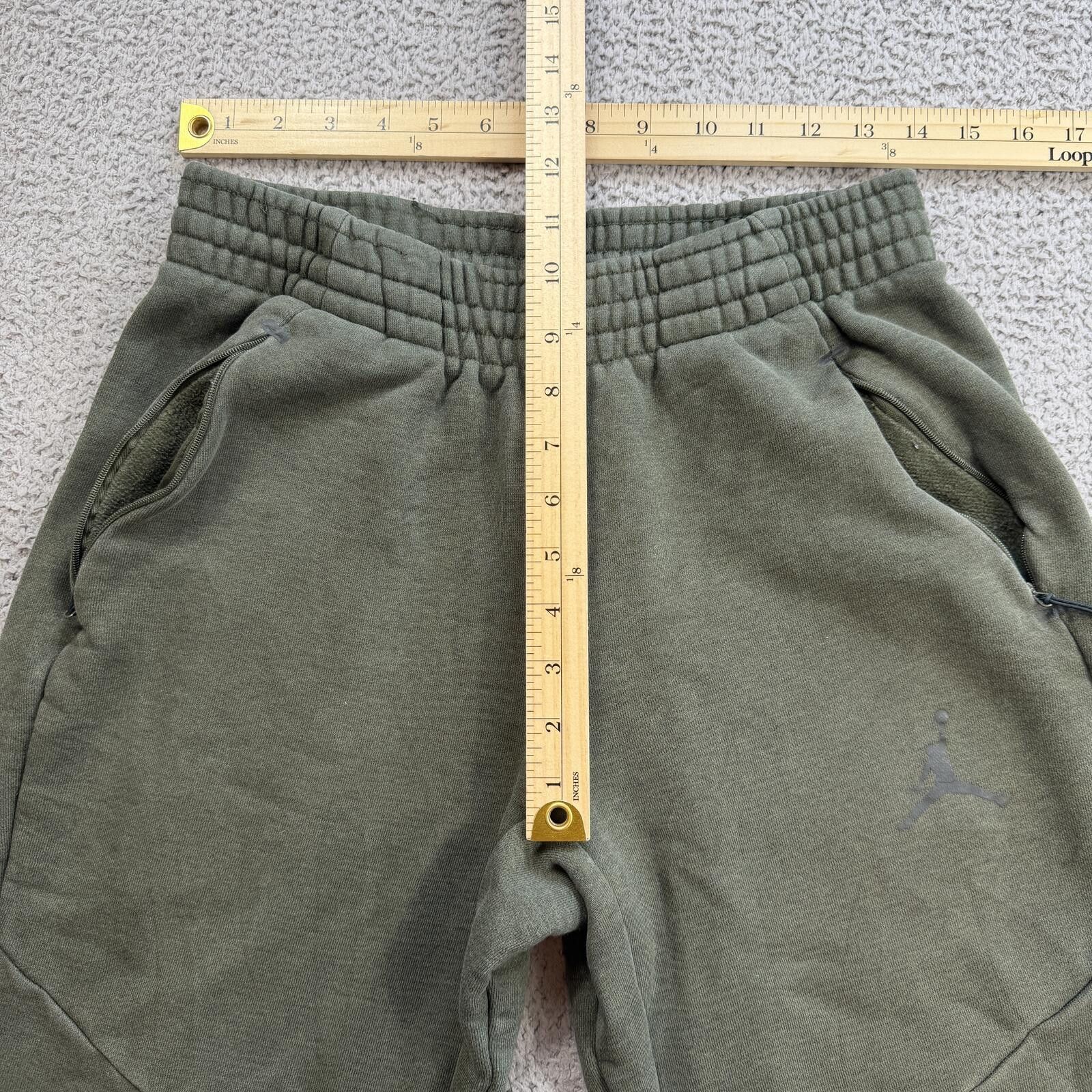 Jordan Brand Jordan Olive Green Fleece Jogger Sweatpants Mens S Zip Ankle Size US 30 / EU 46 - 3 Thumbnail