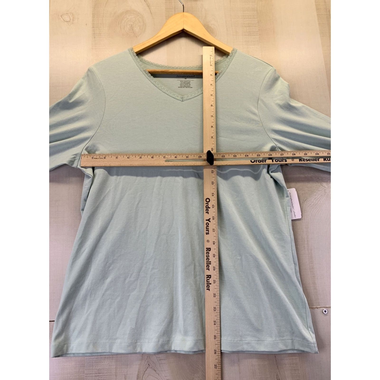 Vintage Christopher & Banks Womens 3/4 Sleeve Lace Collar V Neck Shirt Sz M Womens Size M / US 6-8 / IT 42-44 - 5 Thumbnail