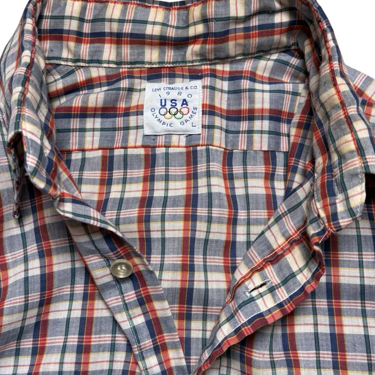 Levi's VTG Levi’s 1980 USA Olympic Games Button Shirt Long Plaid L Size US L / EU 52-54 / 3 - 3 Thumbnail