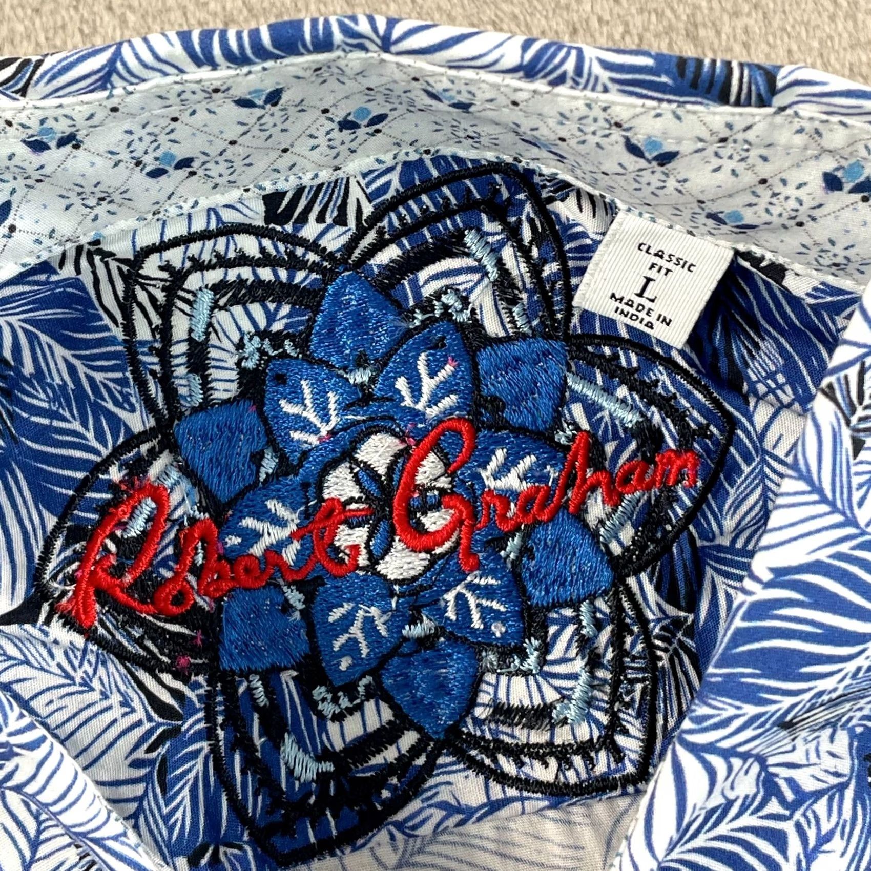 Robert Graham Robert Graham Cedar Grove Shirt Men Large Blue Floral Classic Fit NWT Size US L / EU 52-54 / 3 - 2 Thumbnail