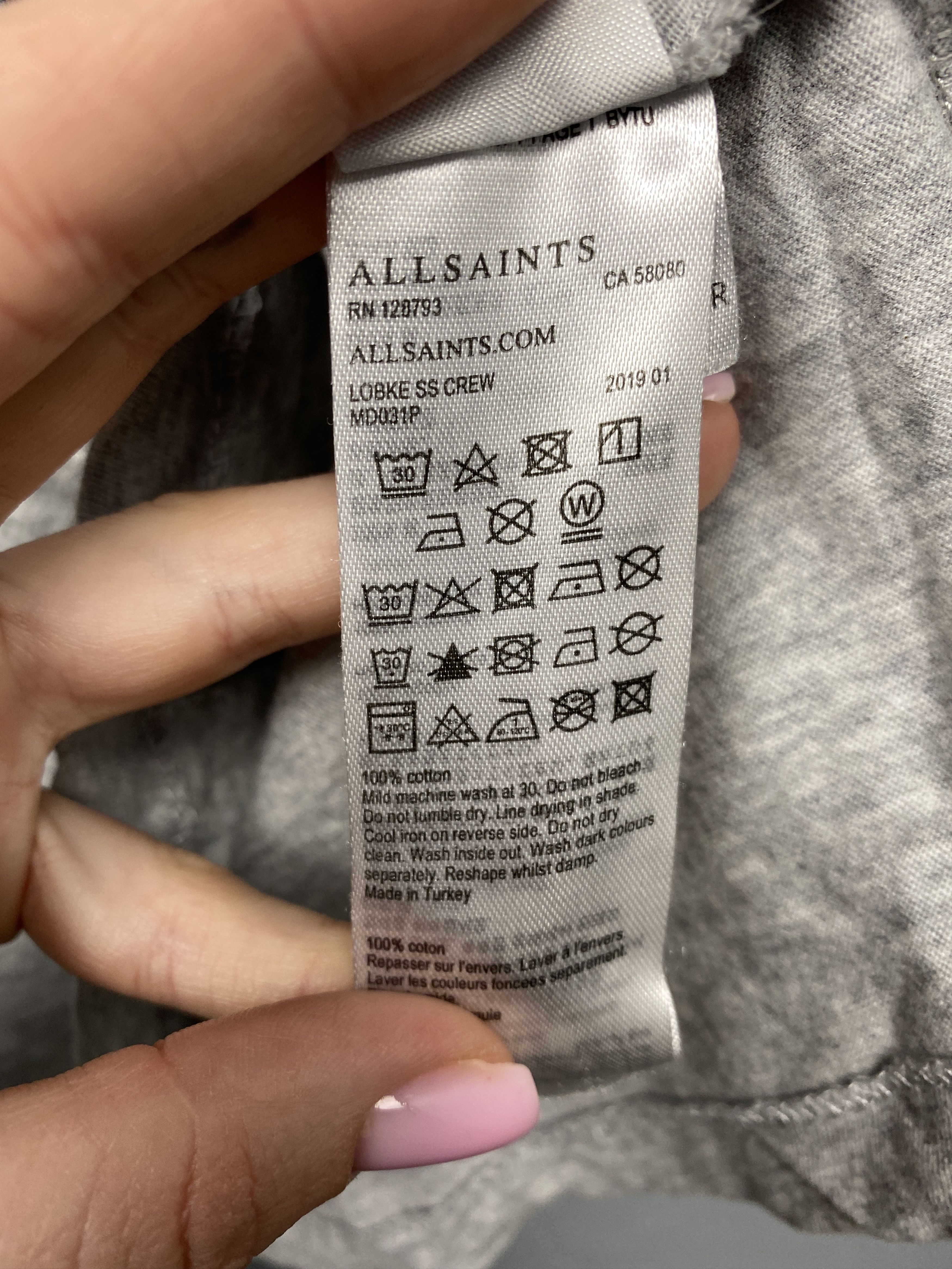 Allsaints Allsaints Vintage Mens Lobke Crew Neck T-Shirt Size US XS / EU 42 / 0 - 5 Thumbnail