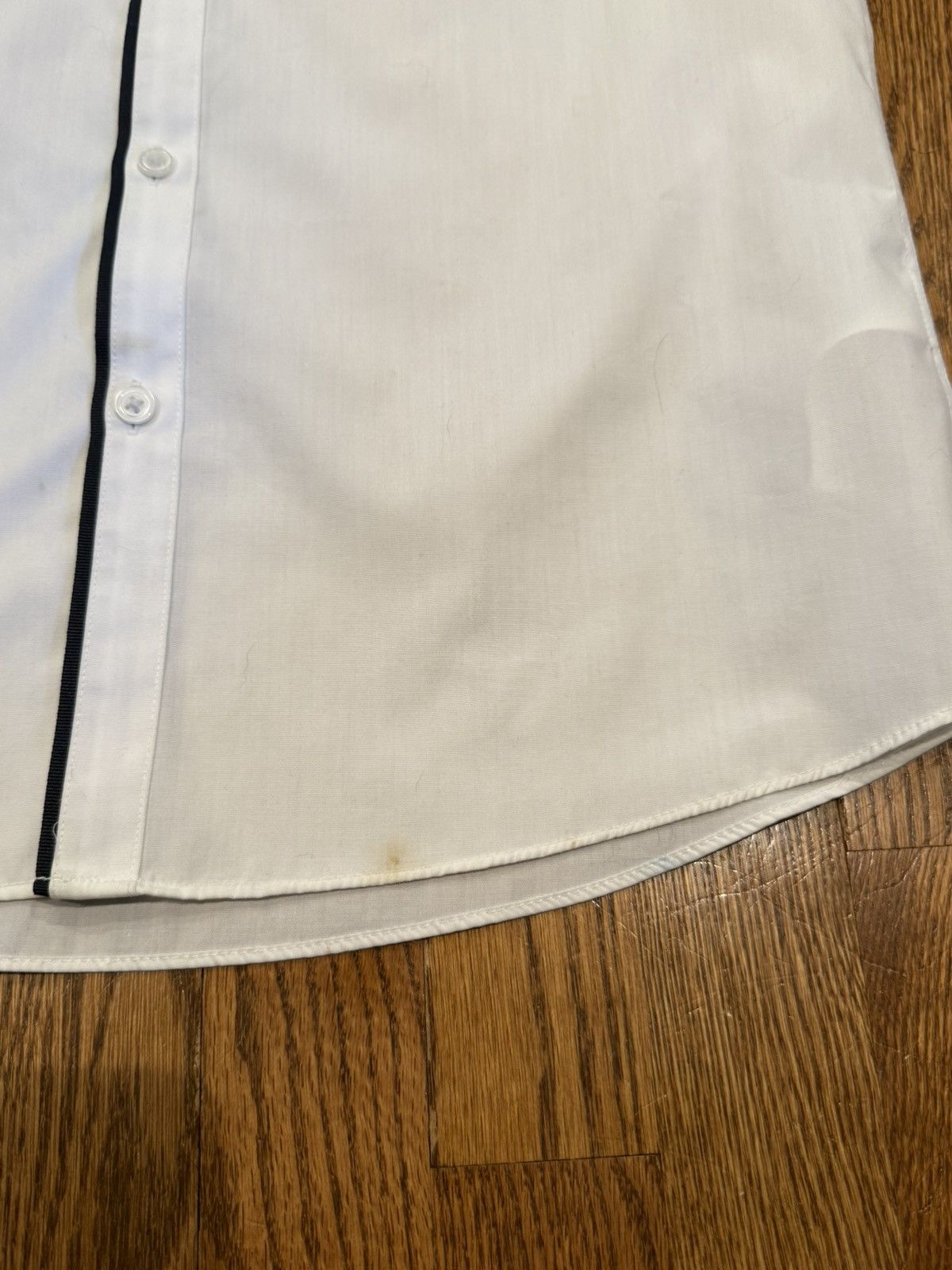 Topman Topman White Short Sleeve Button Up Shirt Stripe Accents Size US M / EU 48-50 / 2 - 3 Thumbnail