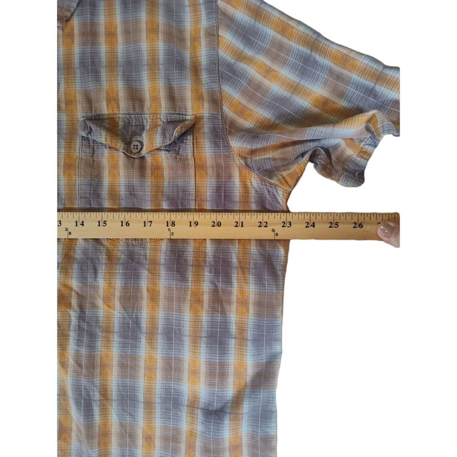 Woolrich Woolen Mills Woolrich Button Up Shirt Plaid Mens Large Orange Gray Cream Size US L / EU 52-54 / 3 - 6 Thumbnail