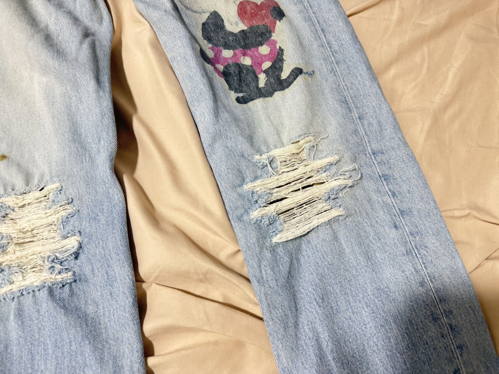 Levi's Vintage 00s Levi's Patchwork 501 Thrashed Distressed Size US 29 - 5 Thumbnail