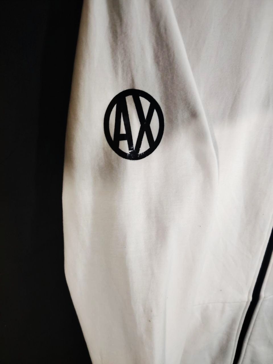 Armani Exchange ARMANI EXCHANGE A|X White Zip-Up Bomber Sweatshirt - Size XS / US 0-2 / IT 36-38 - 3 Thumbnail