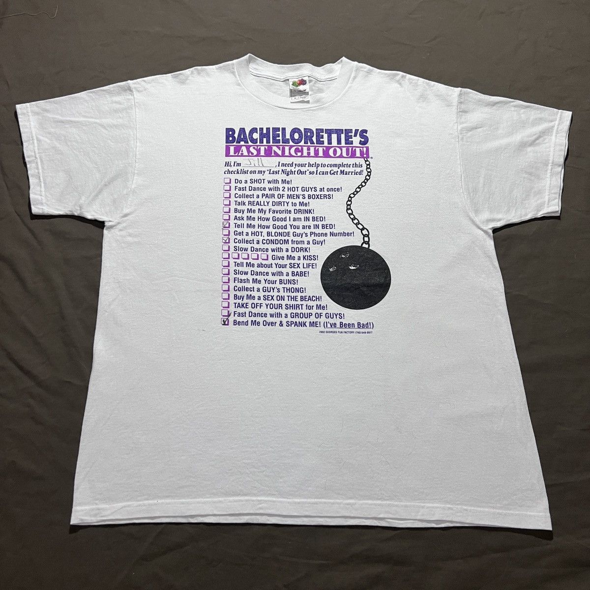 Vintage Y2K Bachelorette's Last Night Out Funny Humor Tee XL Graphic Size US XL / EU 56 / 4 - 2 Thumbnail