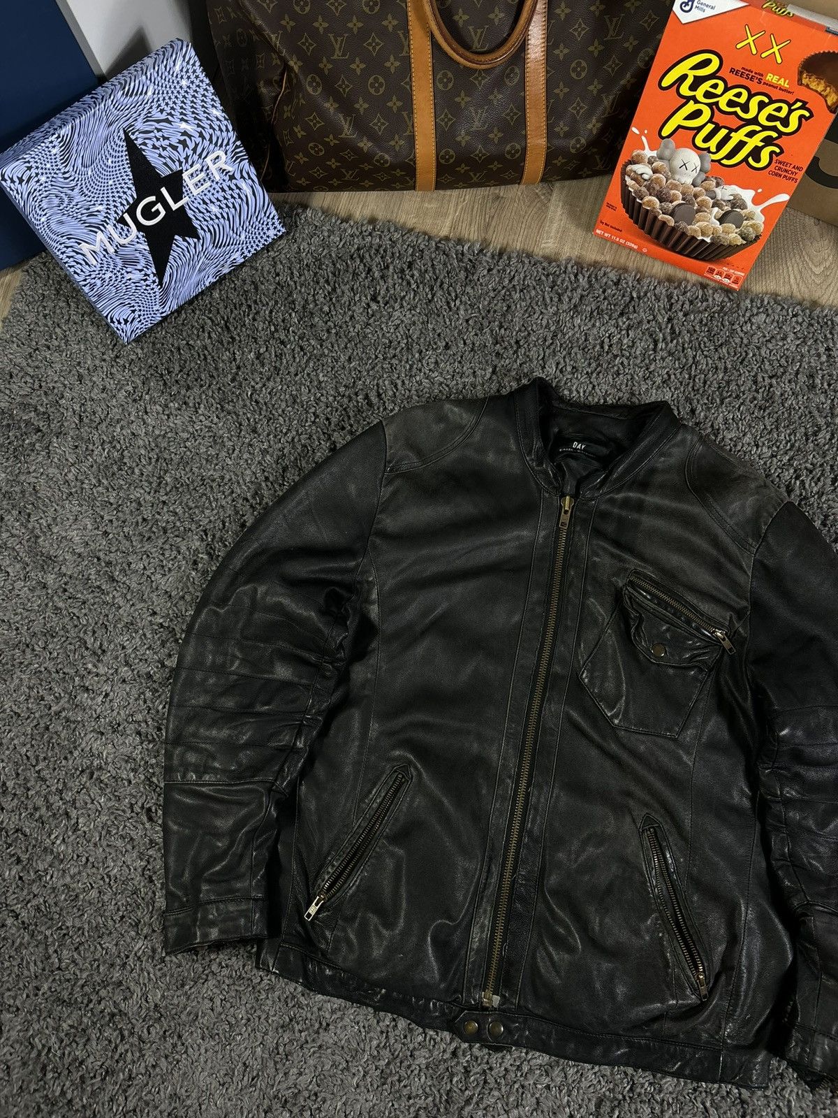 Vintage Vintage Real Leather Asymmetrical Motorcycle Jacket Black Size US L / EU 52-54 / 3 - 3 Thumbnail