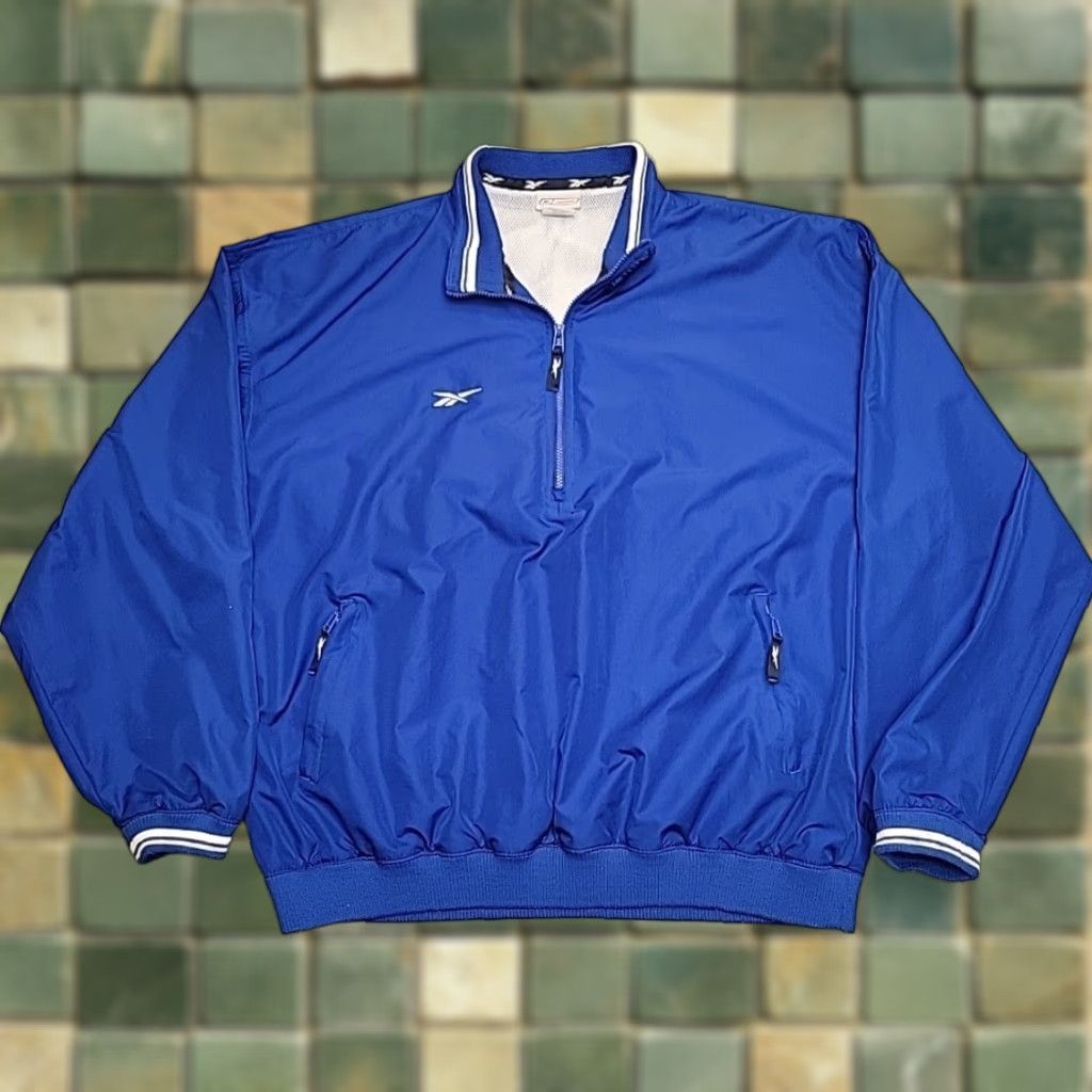Reebok VINTAGE Reebok Jacket Mens 2XL Blue White Nylon Windbreaker Embroidered 90s Retro Sports Logo Zip Size US XXL / EU 58 / 5 - 1 Thumbnail