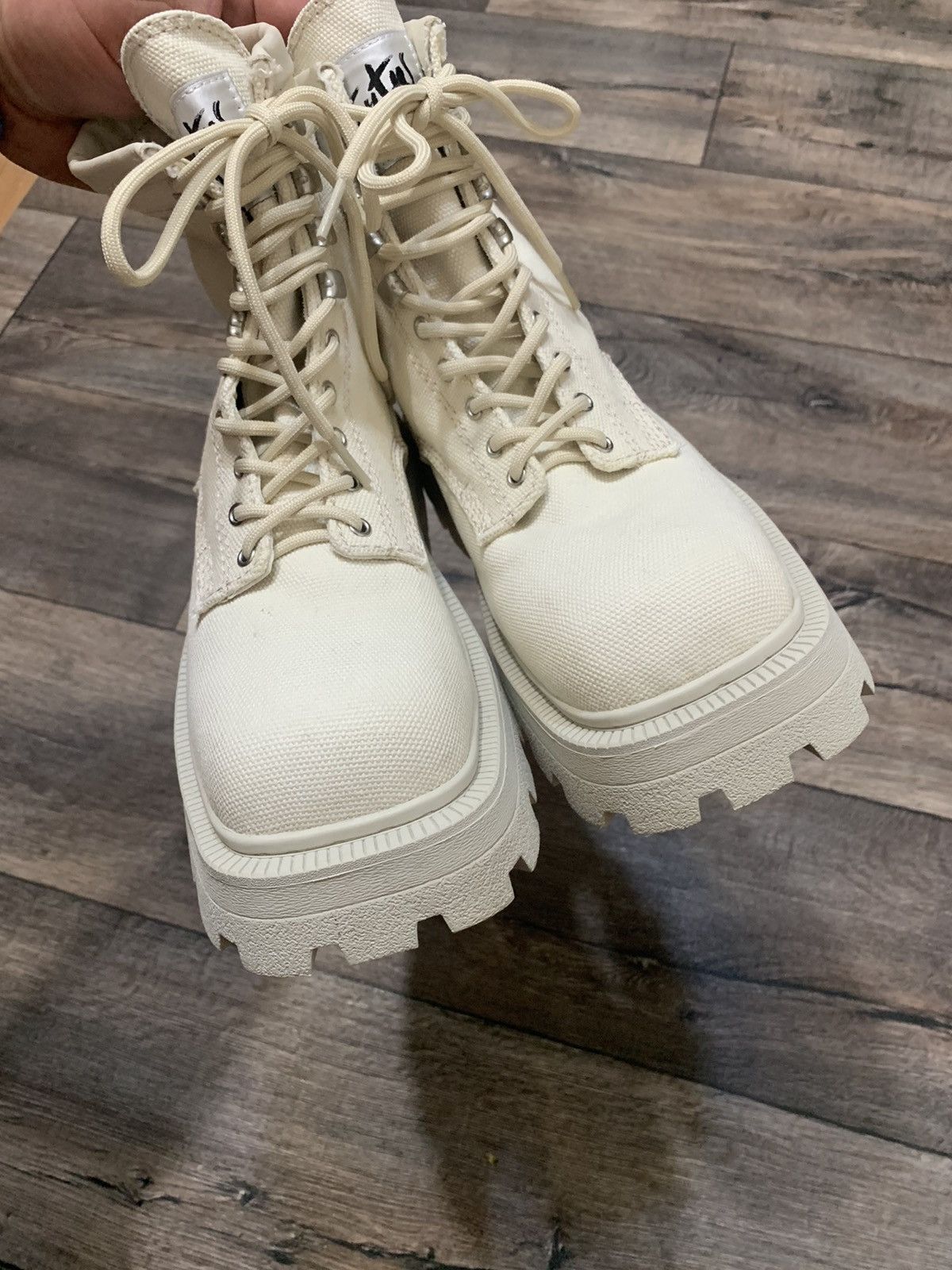 Eytys Eytys Off-White Canvas Michigan Boots US8,5 Size US 8.5 / IT 38.5 - 3 Thumbnail