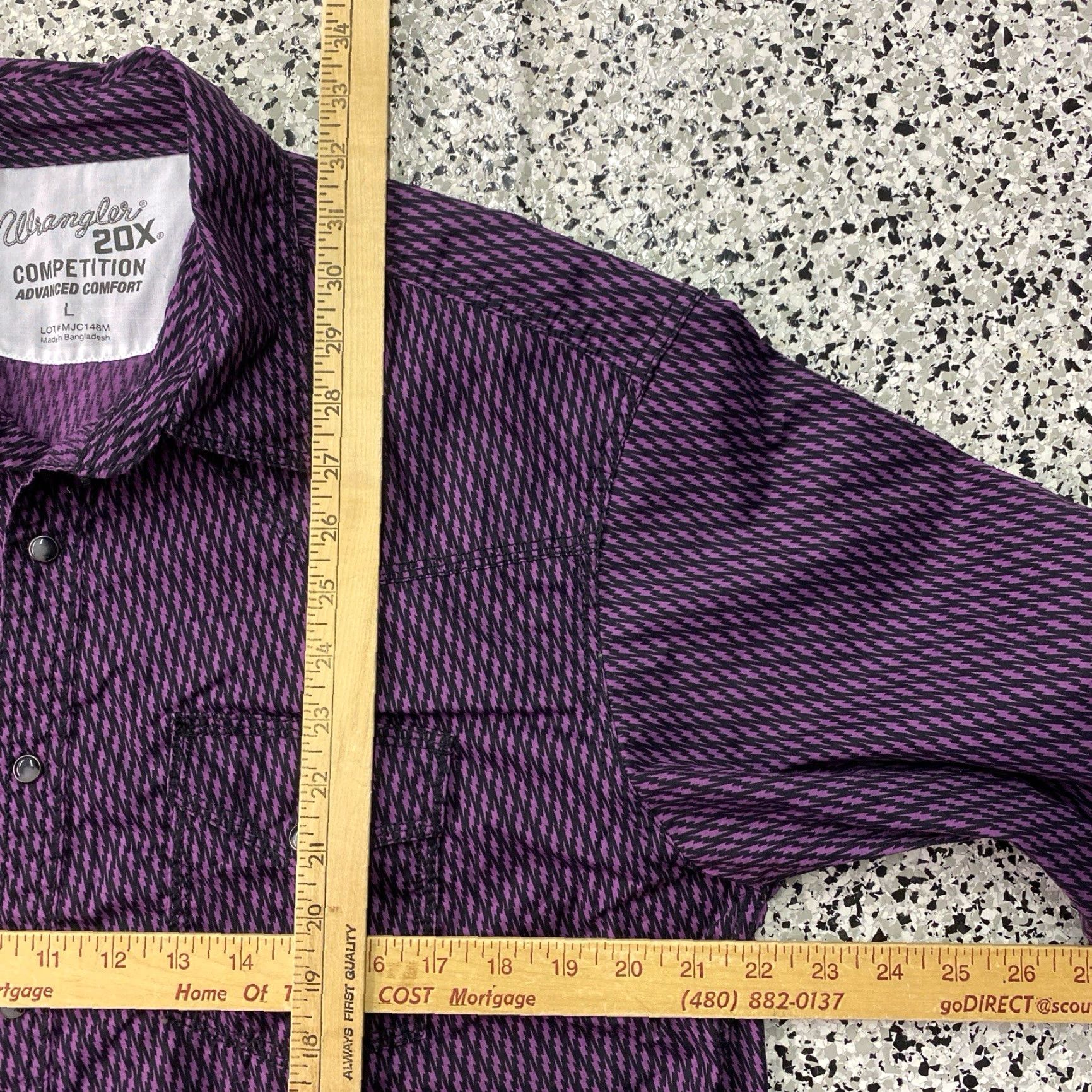 Wrangler Wrangler 20X Competition Mens Large Western Plaid Pearl Snaps Stretch Size US L / EU 52-54 / 3 - 3 Thumbnail