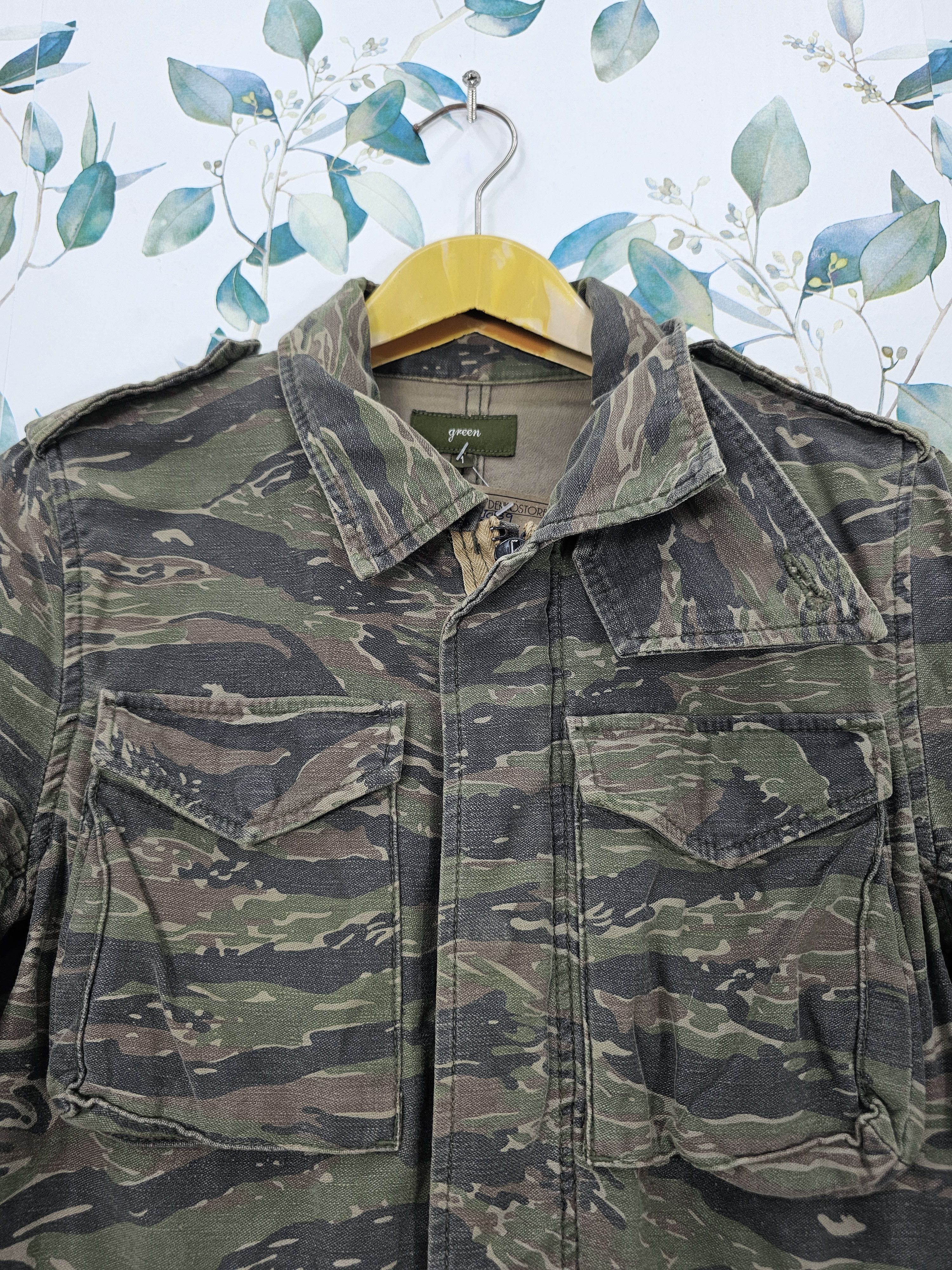 Japanese Brand GREEN Tiger Striped Camouflage Parka Military Jacket J0139 Size US XS / EU 42 / 0 - 9 Thumbnail